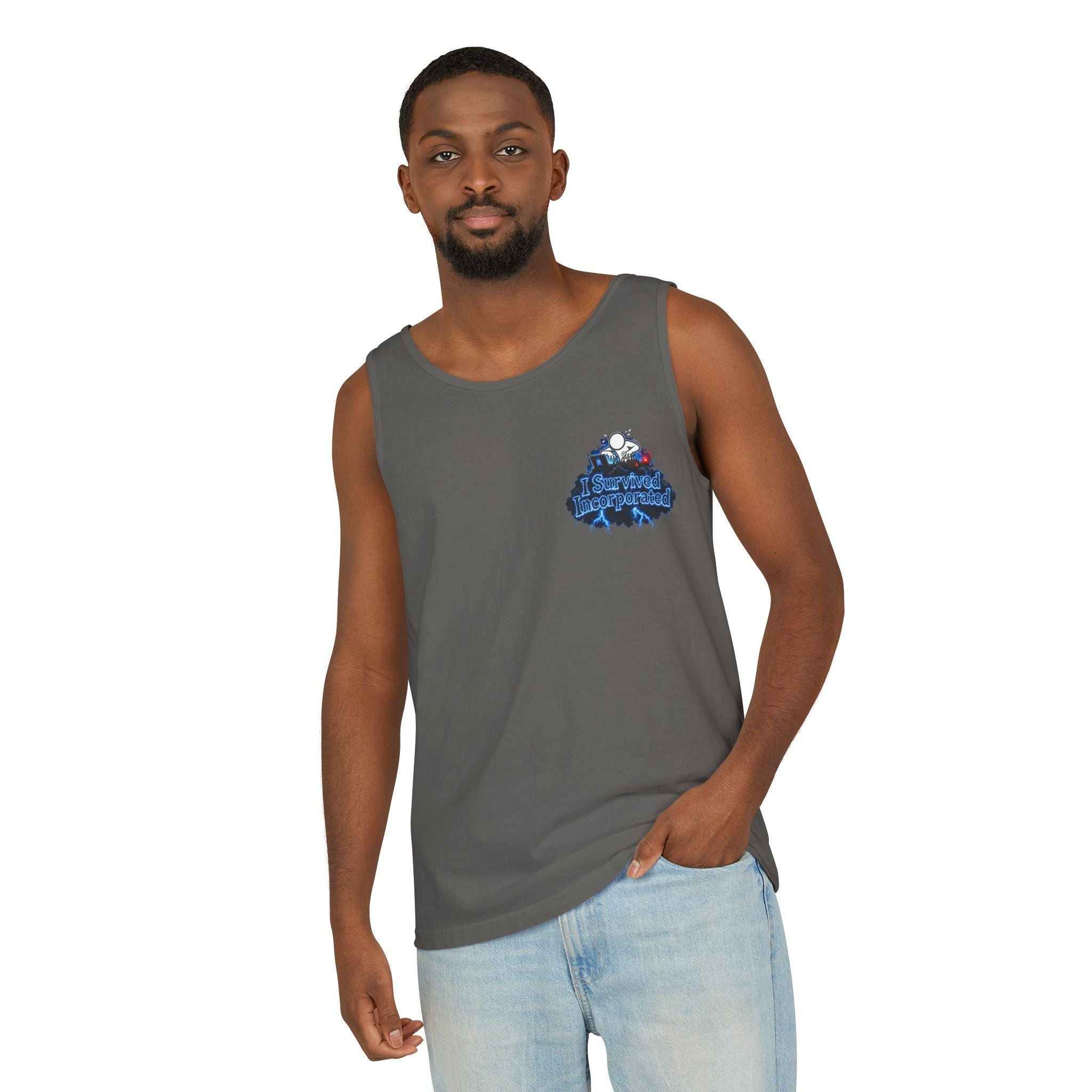 I Survived 2020 — "Please Stand By" Test Pattern Tee Lockdown Special Edition Summer Exclusive Unisex Garment-Dyed Tank Top