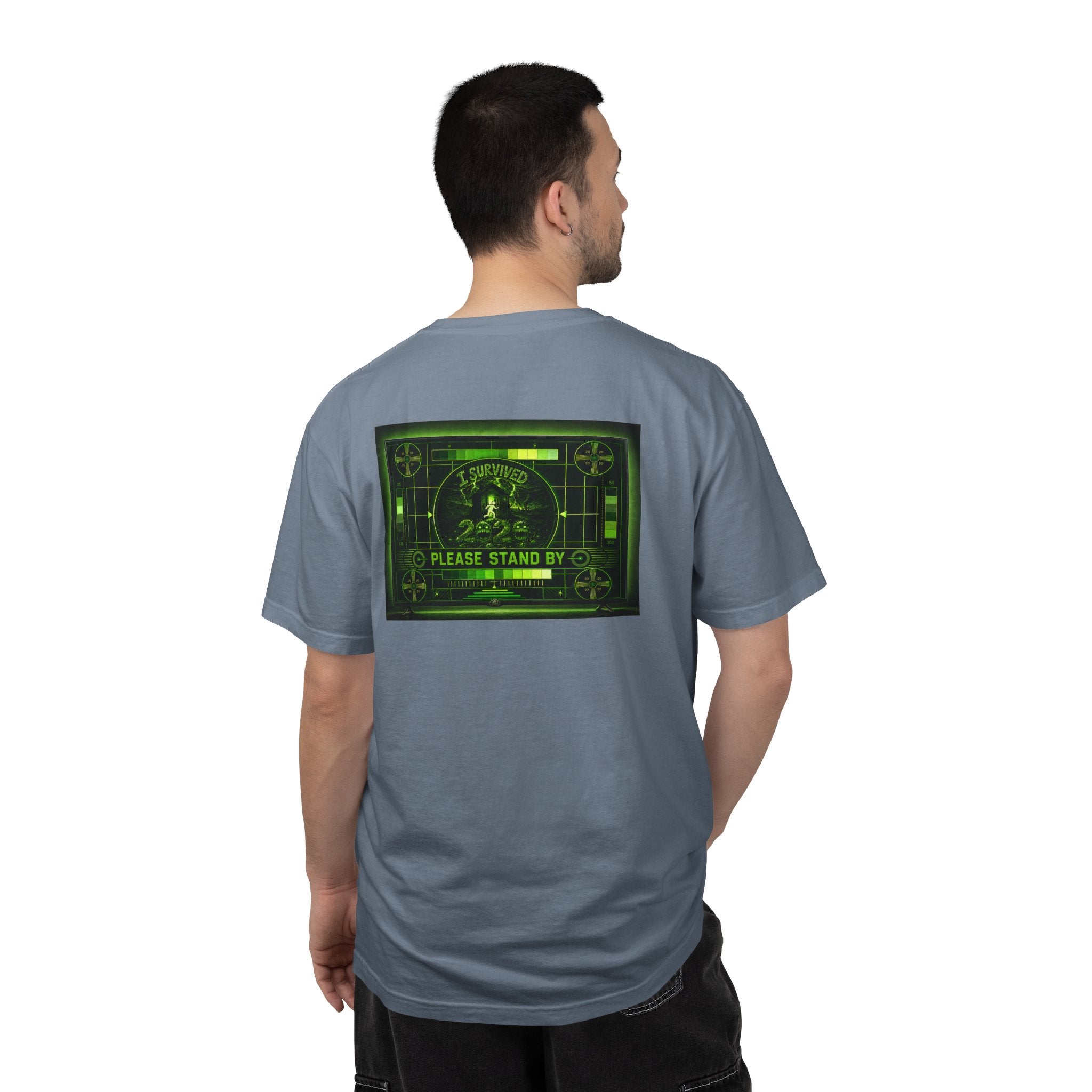 I Survived 2020 — "Please Stand By" Test Pattern Toxic Signal Tee Summer Premiere Unisex Garment-Dyed T-shirt