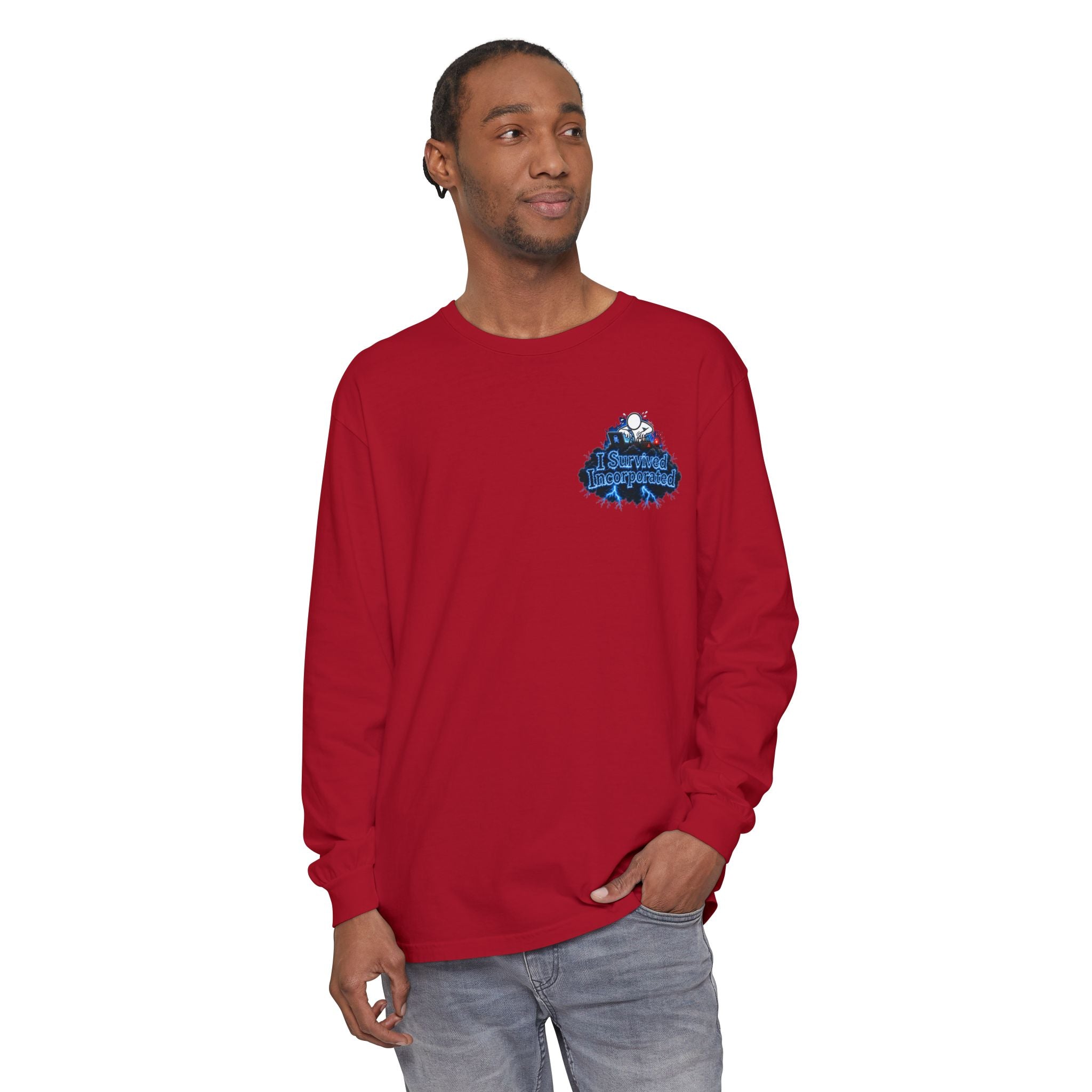 I Survived 2020 — "Please Stand By" Test Pattern Tee Lockdown Edition Summer Exclusive Unisex Garment-Dyed Long Sleeve T-Shirt