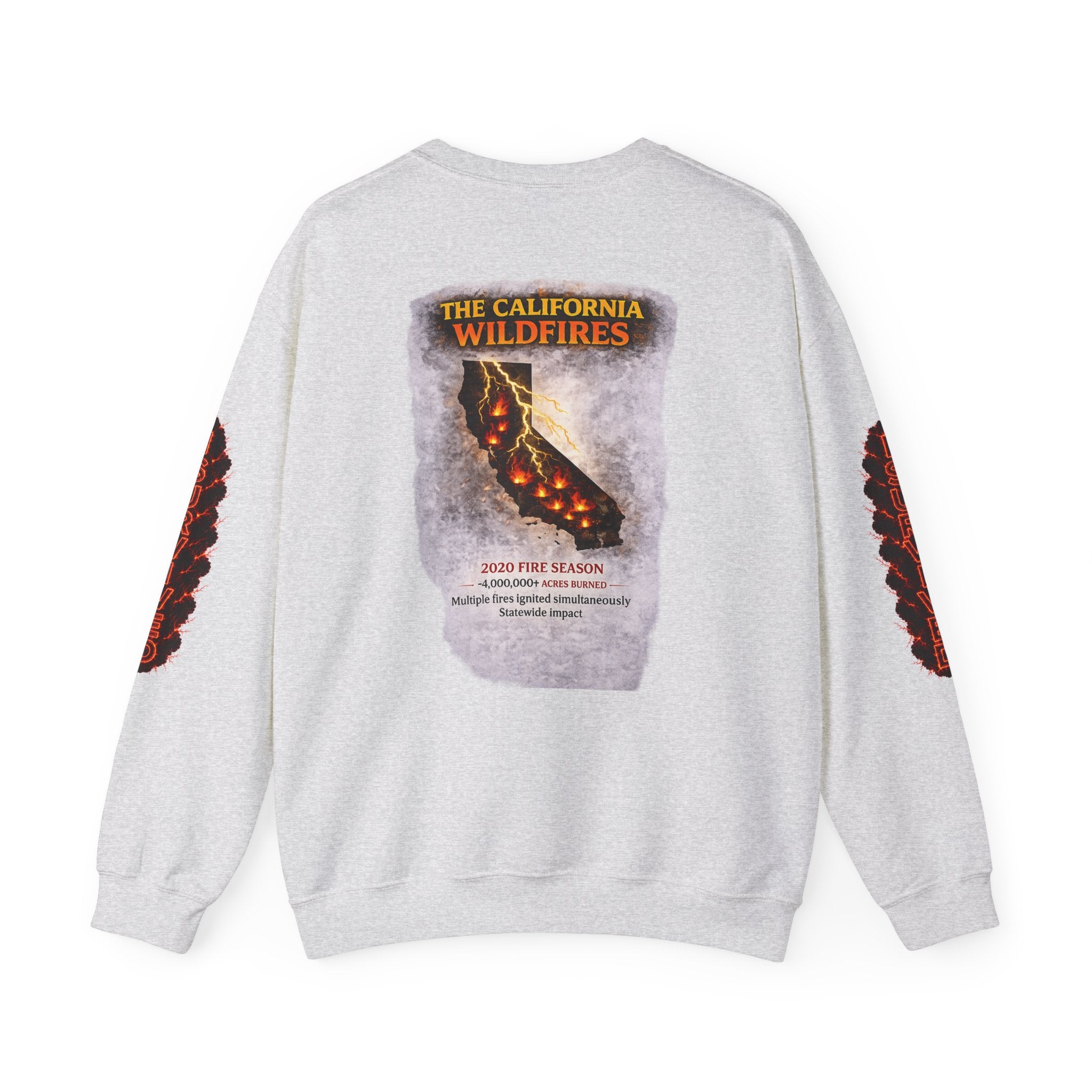 I Survived 2020 — WILDFIRES S2:E3: Director's Cut "The California Wildfires" Memorial Unisex Heavy Blend™ Crewneck Sweatshirt