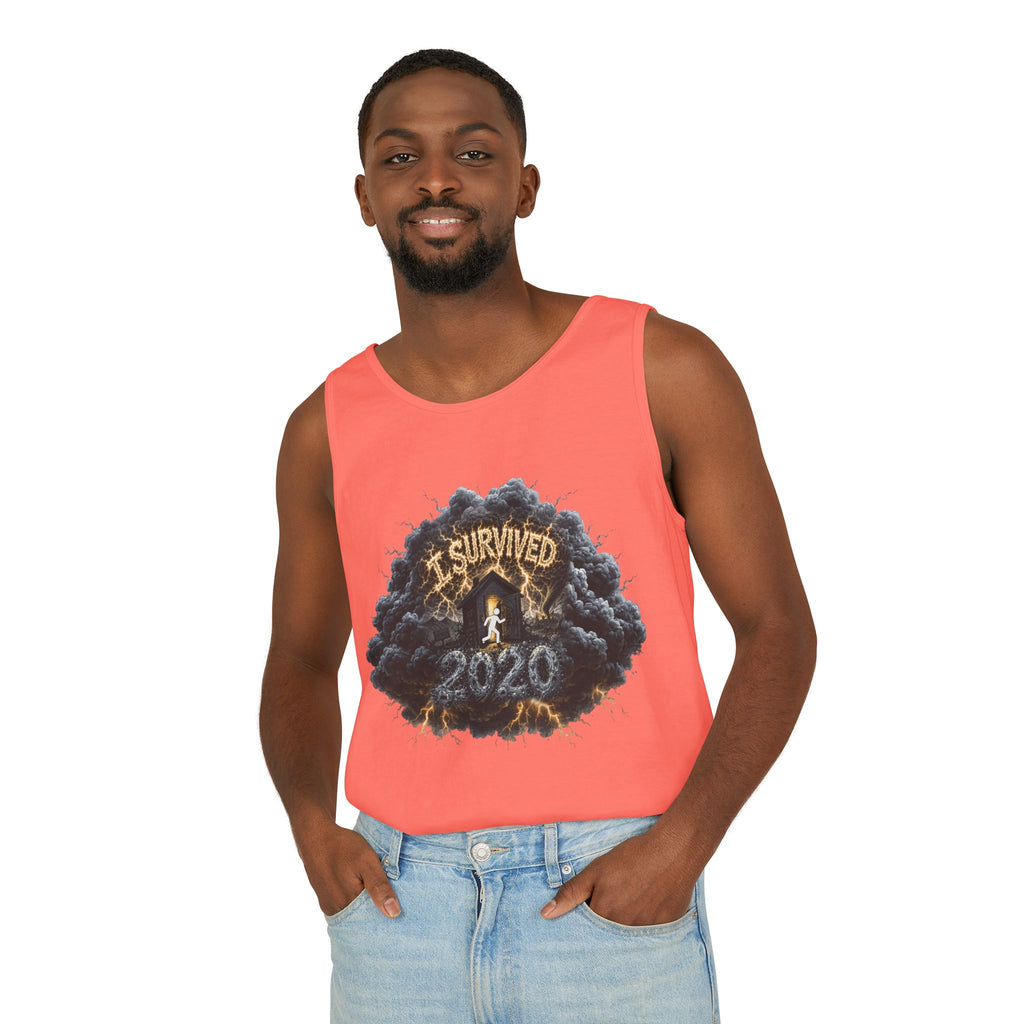 I Survived 2020 — Director's Cut Original Design Teaser Tee | Season 1 Premiere Drop Unisex Garment-Dyed Tank Top