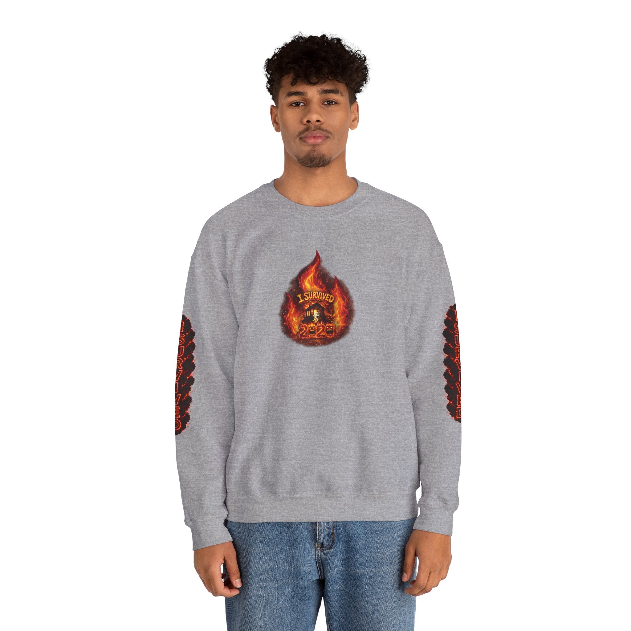 I Survived 2020 — WILDFIRES S2:E1: Director's Cut "Berry Creek" Memorial Unisex Heavy Blend™ Crewneck Sweatshirt