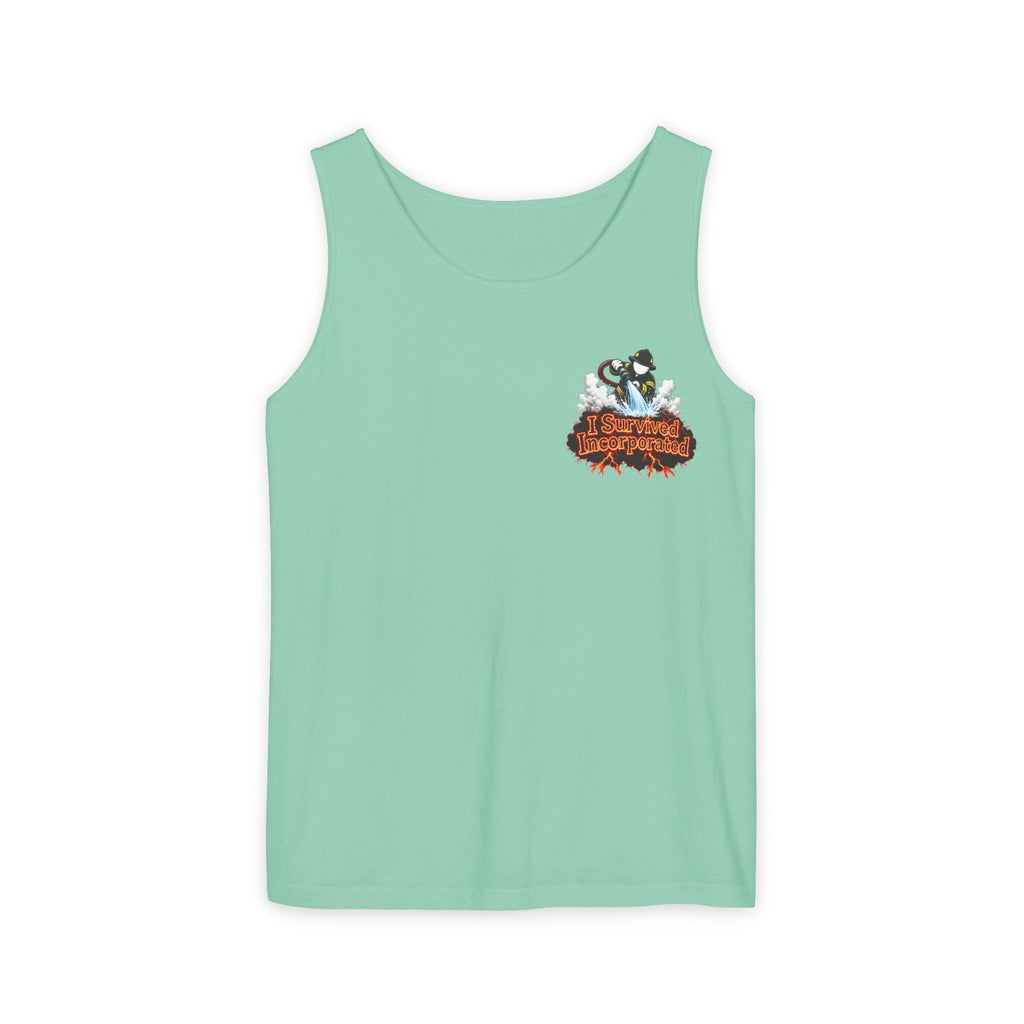 I Survived 2020 — "Please Stand By" Test Pattern Tee Wildfire Signal Edition Summer Premiere Unisex Garment-Dyed Tank Top