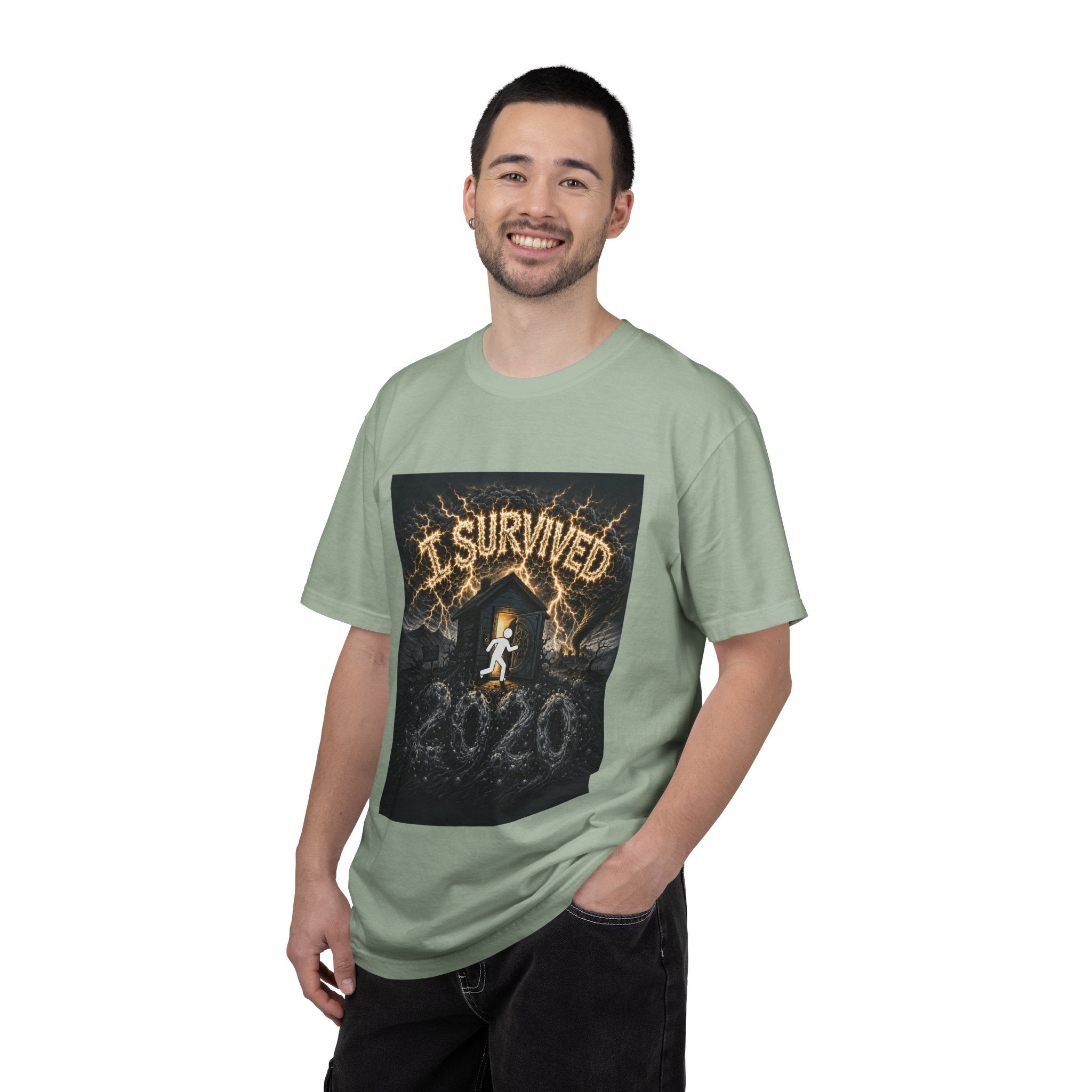 I Survived 2020 — Original Design Teaser Tee | Season 1 Premiere Drop Unisex Garment-Dyed T-shirt