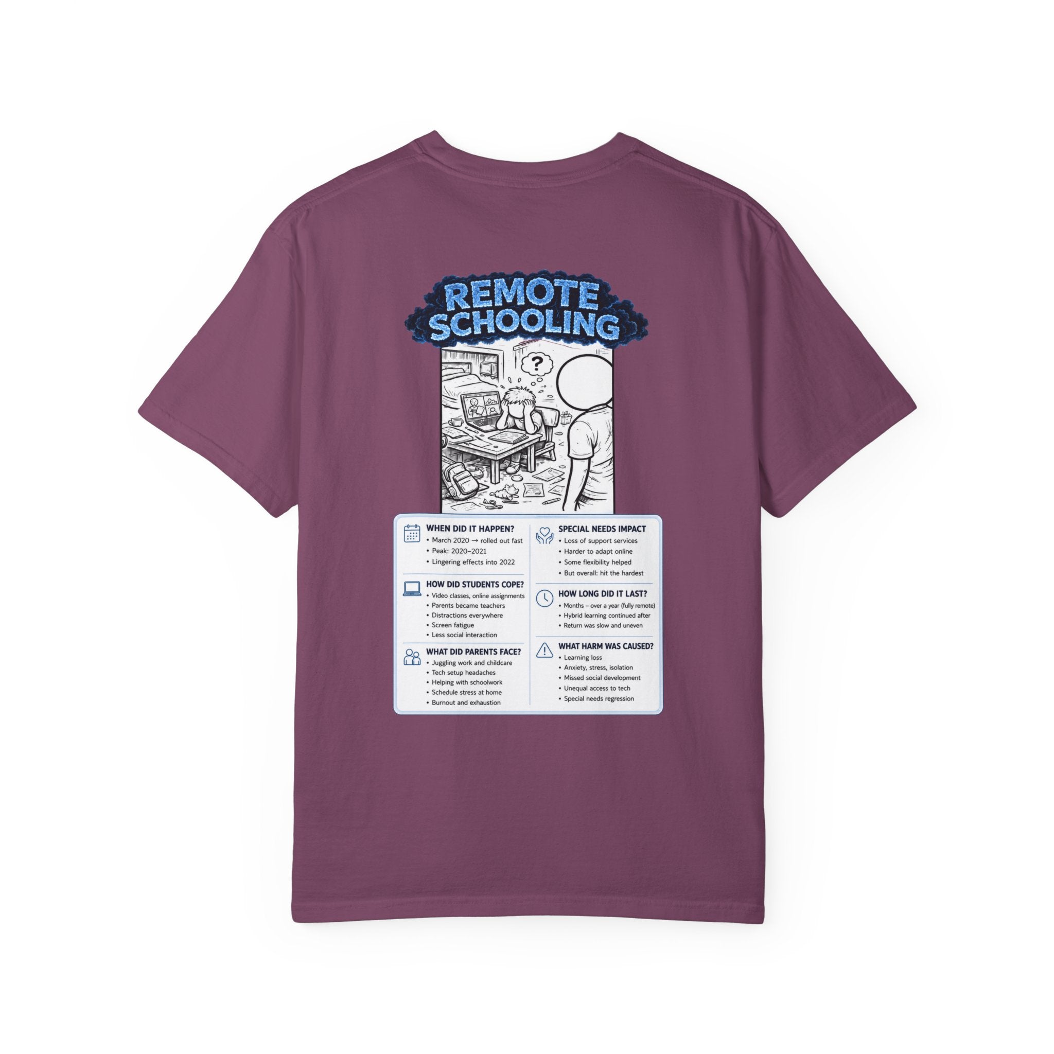 I Survived 2020 — LOCKDOWN S3:E3: "Remote Schooling" Unisex Garment-Dyed T-shirt