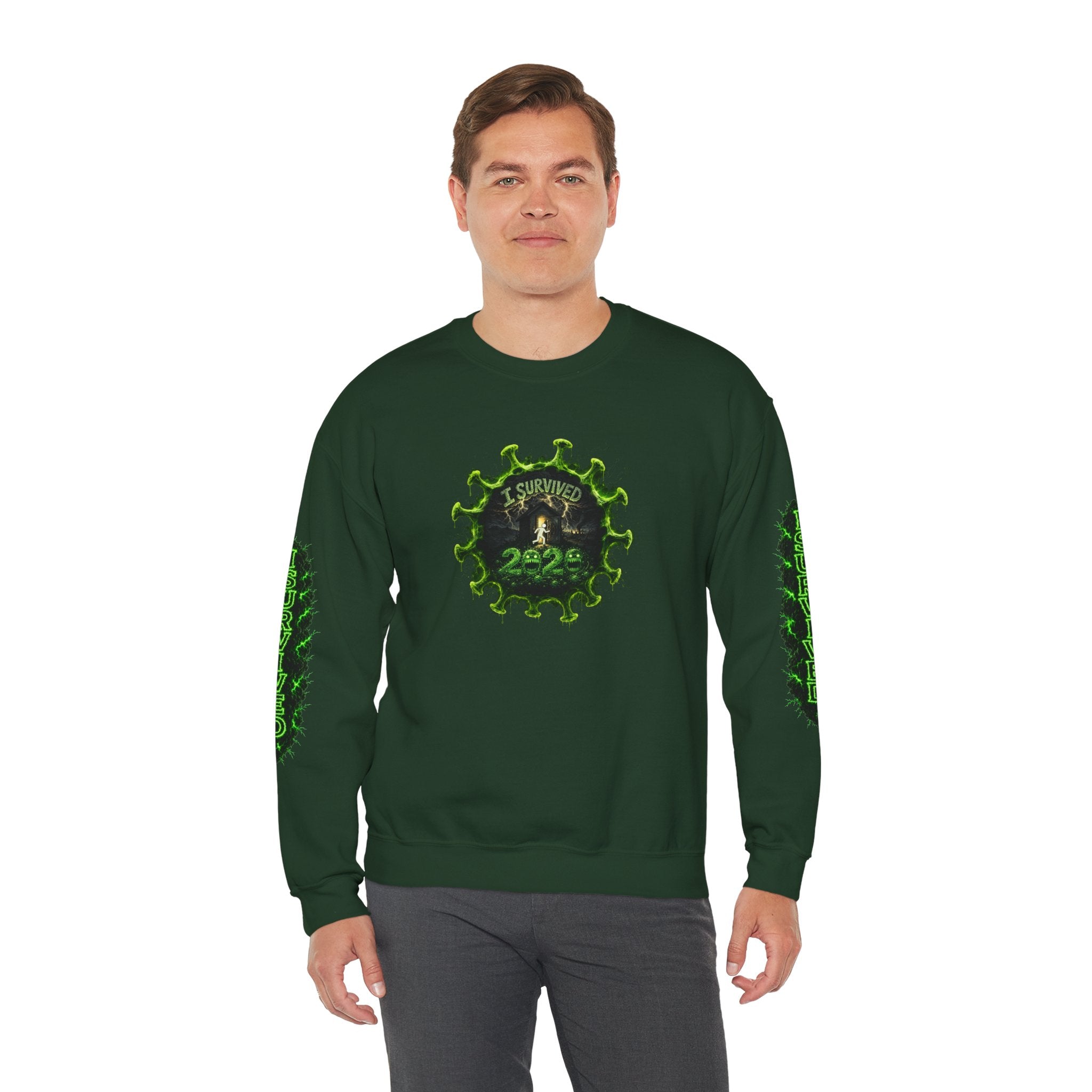 I Survived 2020 — PANDEMIC S1:E3: Director's Cut "The Jab!" Unisex Heavy Blend™ Crewneck Sweatshirt