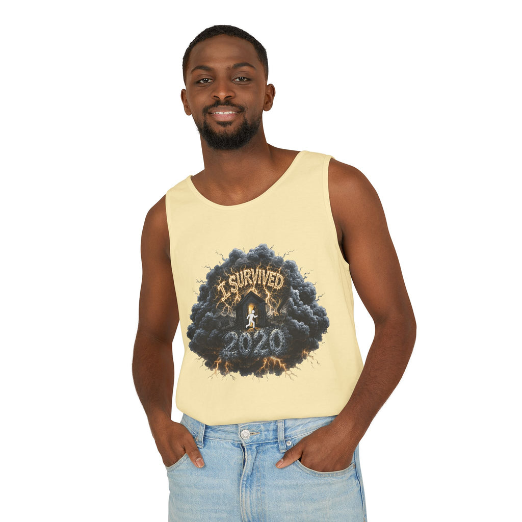 I Survived 2020 — Director's Cut Original Design Teaser Tee | Season 1 Premiere Drop Unisex Garment-Dyed Tank Top
