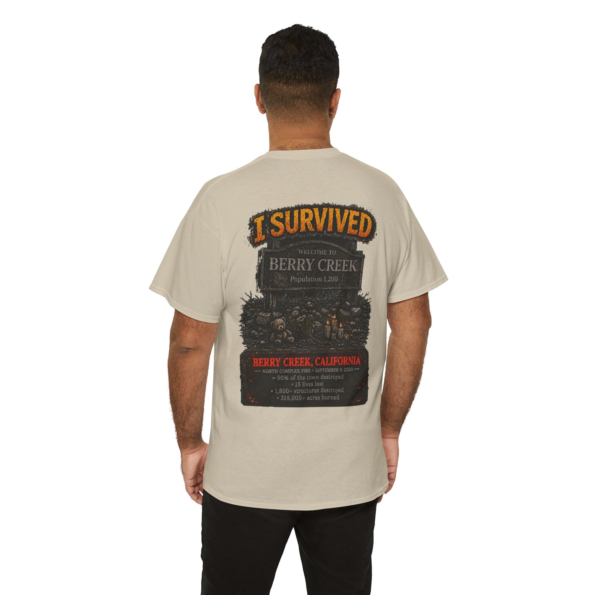 I Survived 2020 — Director's Cut S2:E1 "Berry Creek" | Wildfire Edition Memorial Unisex Heavy Cotton Tee