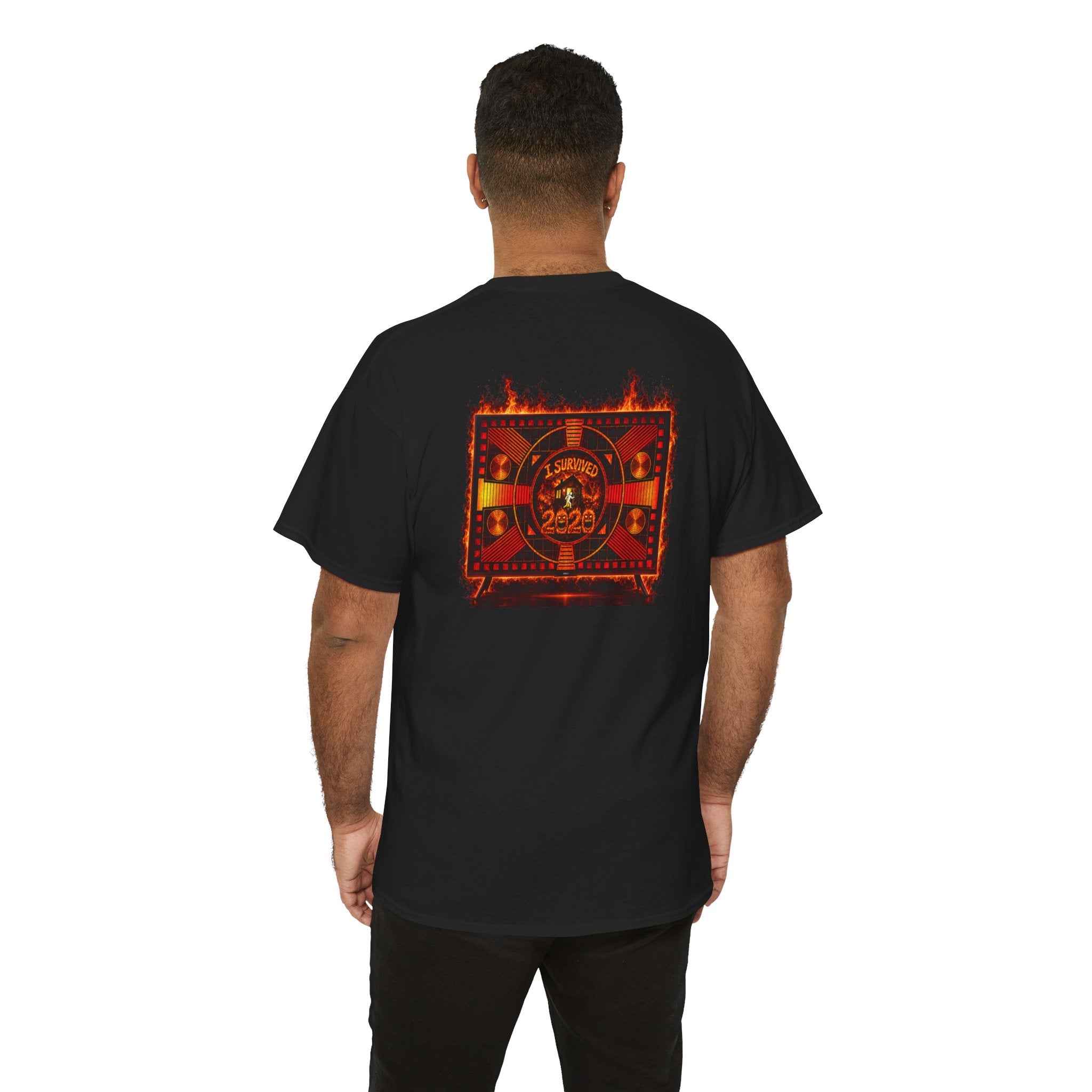 I Survived 2020 — "Please Stand By" Test Pattern Tee Wildfire Signal Edition Summer Premiere Unisex Heavy Cotton Tee