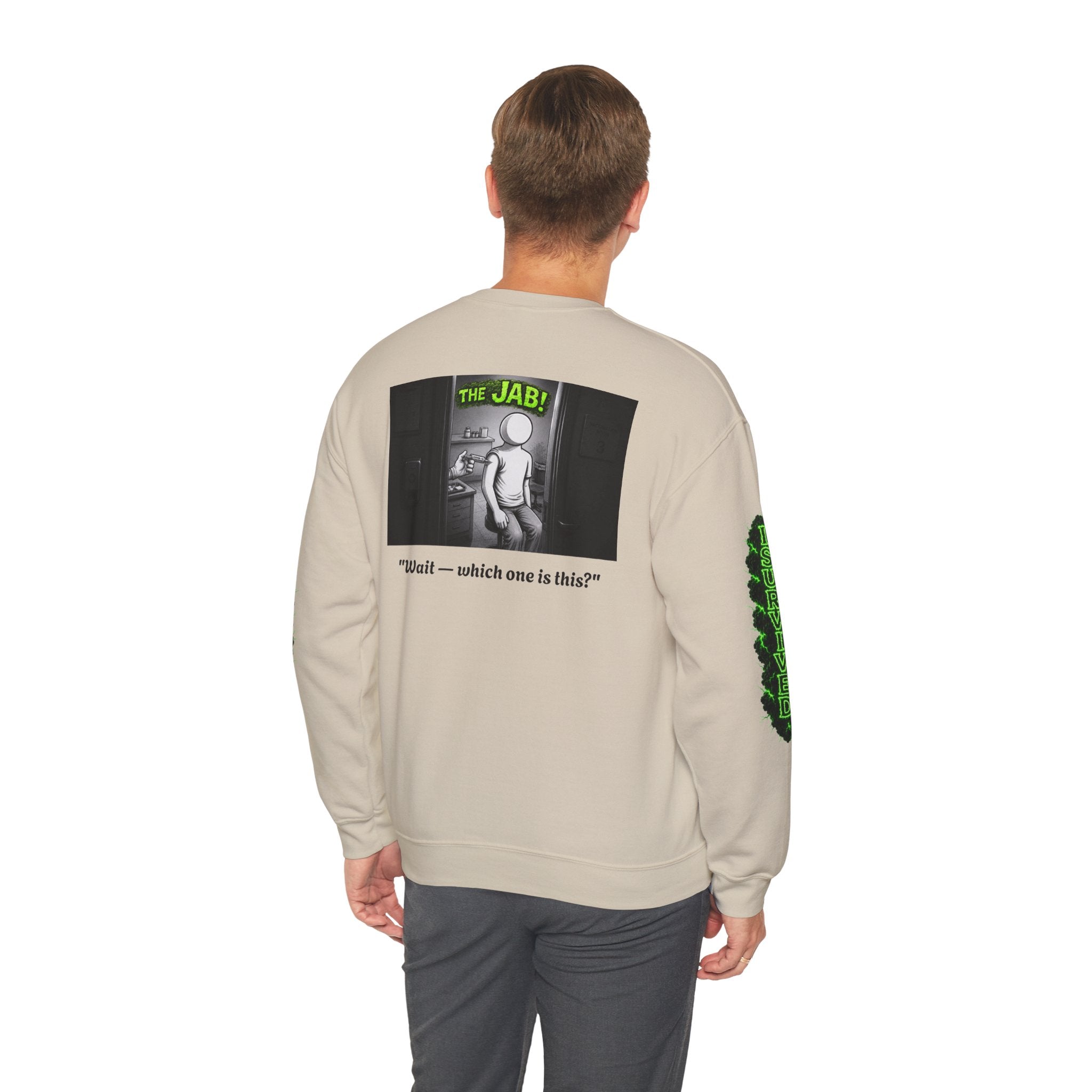 I Survived 2020 — Director's Cut S1:E3 "The Jab!" | Pandemic Edition Unisex Heavy Blend™ Crewneck Sweatshirt