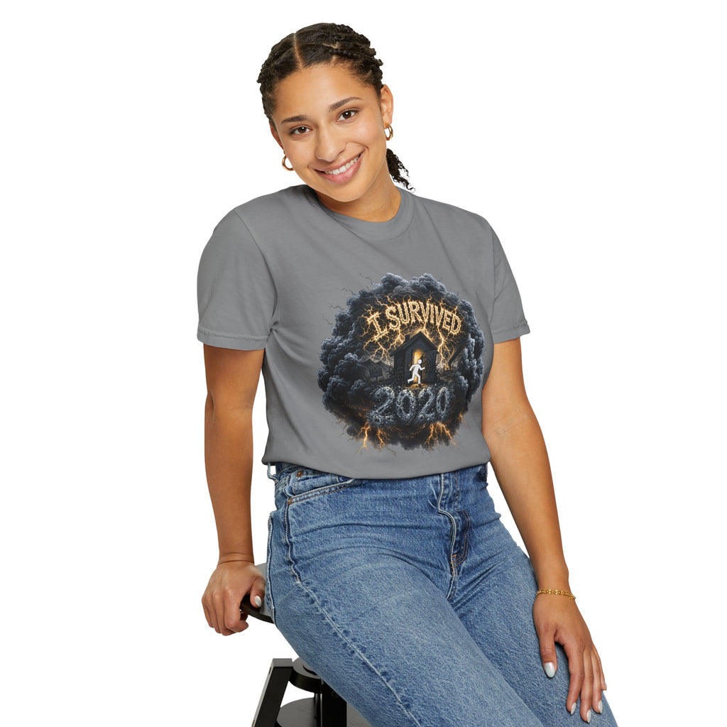 I Survived 2020 — Original Design Teaser Tee | Season 1 Premiere Drop Unisex Garment-Dyed T-shirt