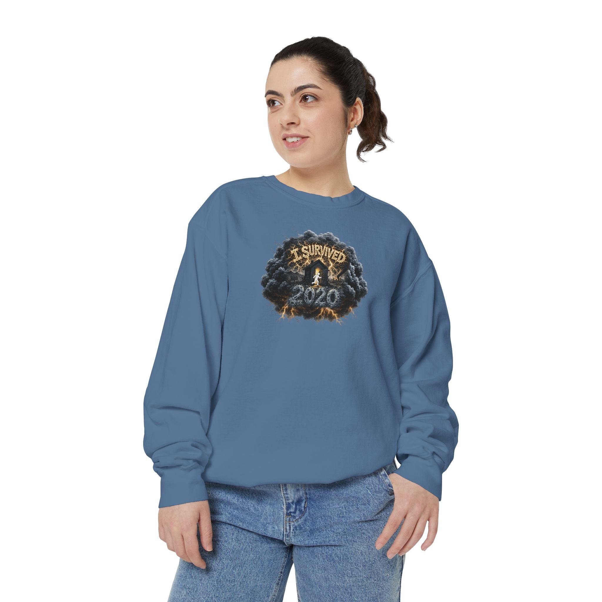 I Survived 2020 — Original PILOT Design: Director's Cut Unisex Garment-Dyed Sweatshirt