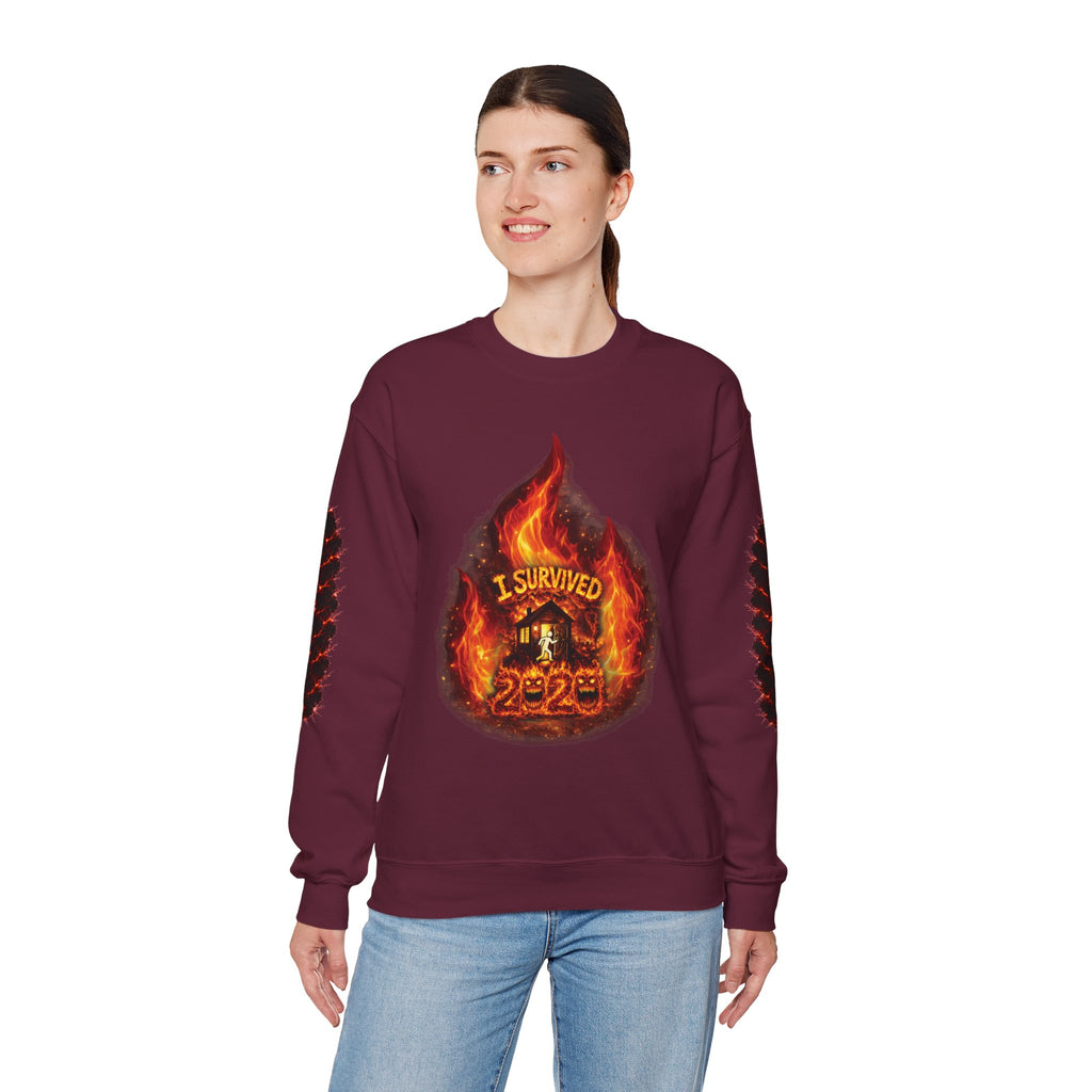 I Survived 2020 — Director's Cut S2:E4 "Western U.S. Wildfire Season" | Mid-Season Finale Pt. 1 | Wildfire Edition Memorial Unisex Heavy Blend™ Crewneck Sweatshirt