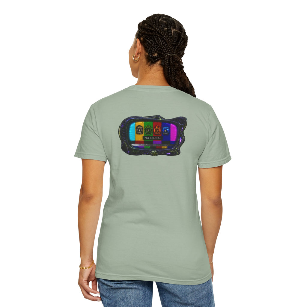 I Survived 2020 — "No Signal" Test Pattern Tee Alien Broadcast Finale Summer Premiere Unisex Garment-Dyed T-shirt