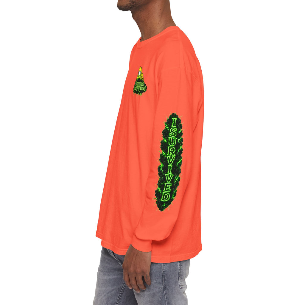 I Survived 2020 — "Please Stand By" Test Pattern Toxic Signal Tee Special Edition Summer Premiere Unisex Garment-Dyed Long Sleeve T-Shirt