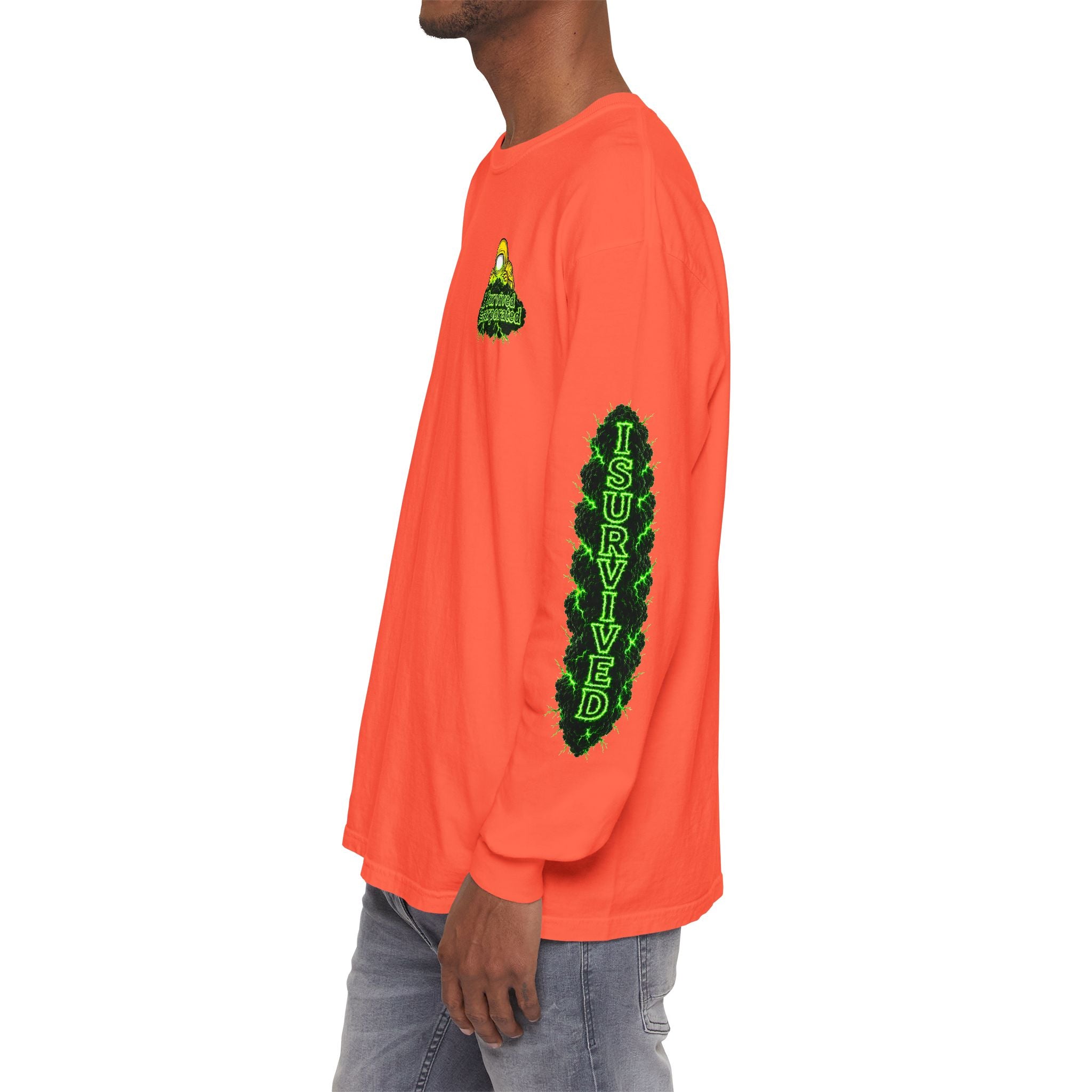 I Survived 2020 — "Please Stand By" Test Pattern Toxic Signal Tee Special Edition Summer Premiere Unisex Garment-Dyed Long Sleeve T-Shirt