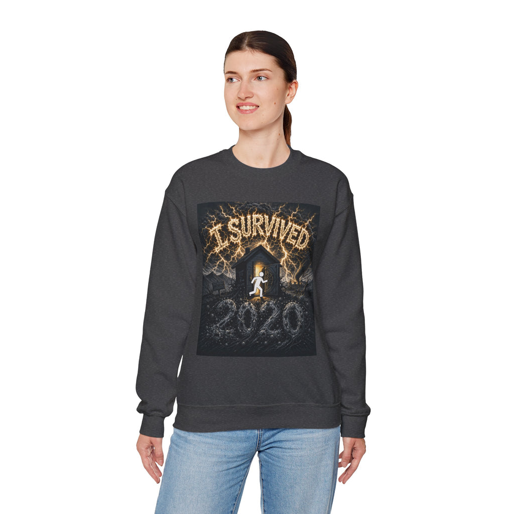 I Survived 2020 — Original Design Teaser Tee | Season 1 Premiere Drop Unisex Heavy Blend™ Crewneck Sweatshirt