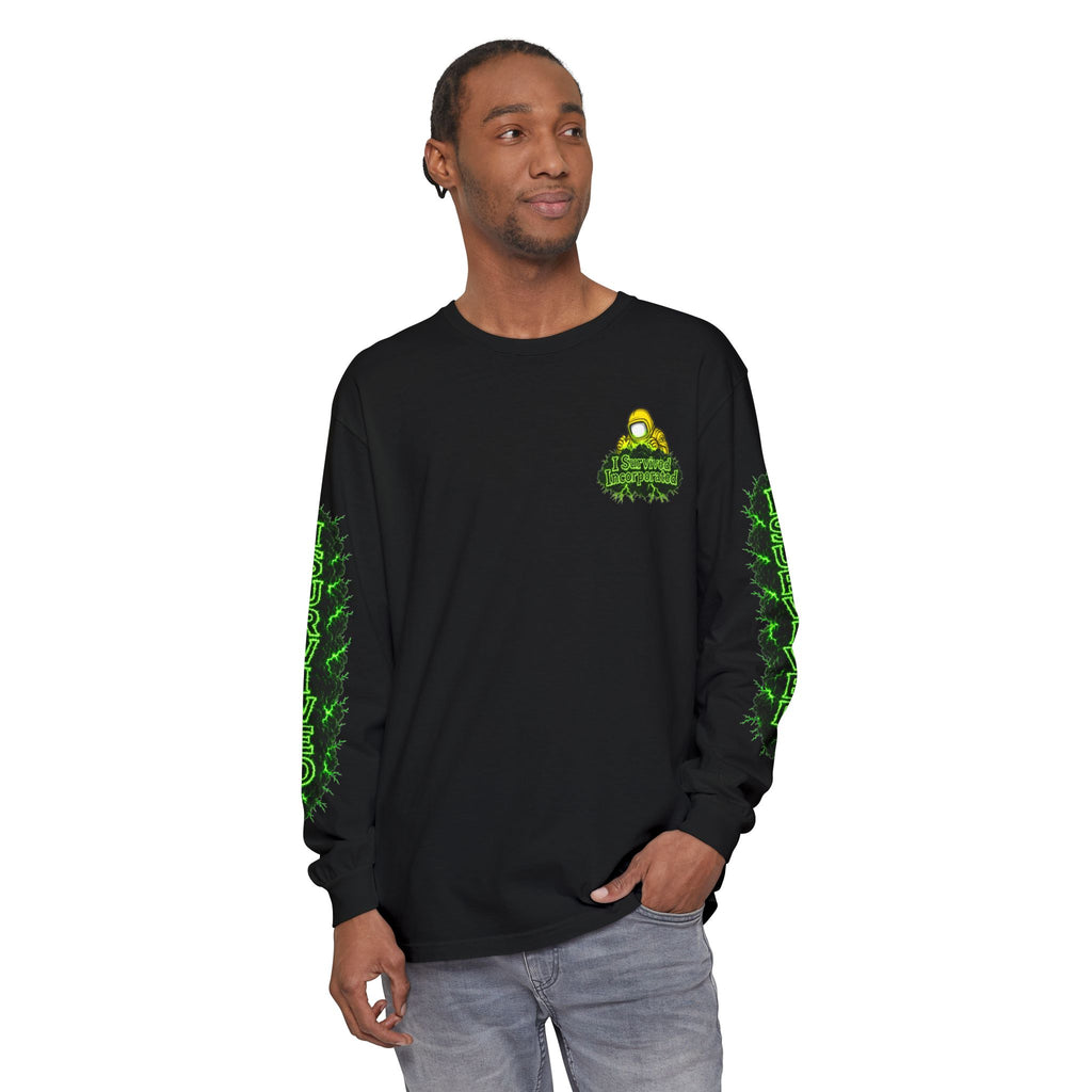 I Survived 2020 — "Please Stand By" Test Pattern Toxic Signal Tee Special Edition Summer Premiere Unisex Garment-Dyed Long Sleeve T-Shirt