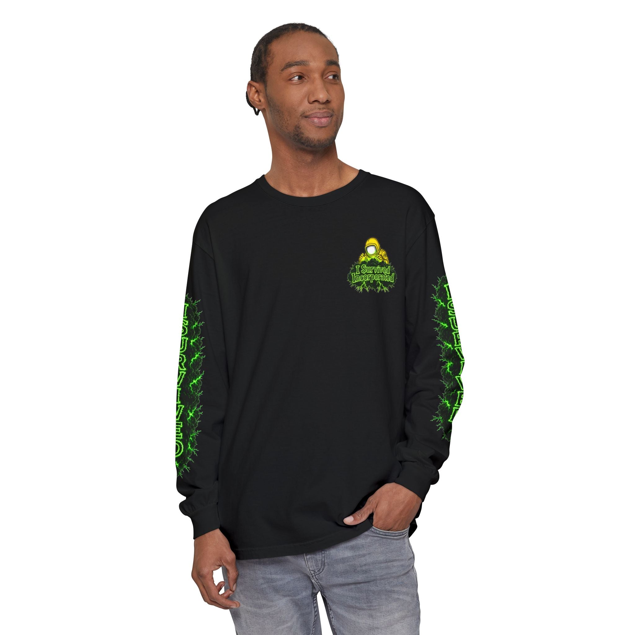 I Survived 2020 — "Please Stand By" Test Pattern Toxic Signal Tee Special Edition Summer Premiere Unisex Garment-Dyed Long Sleeve T-Shirt
