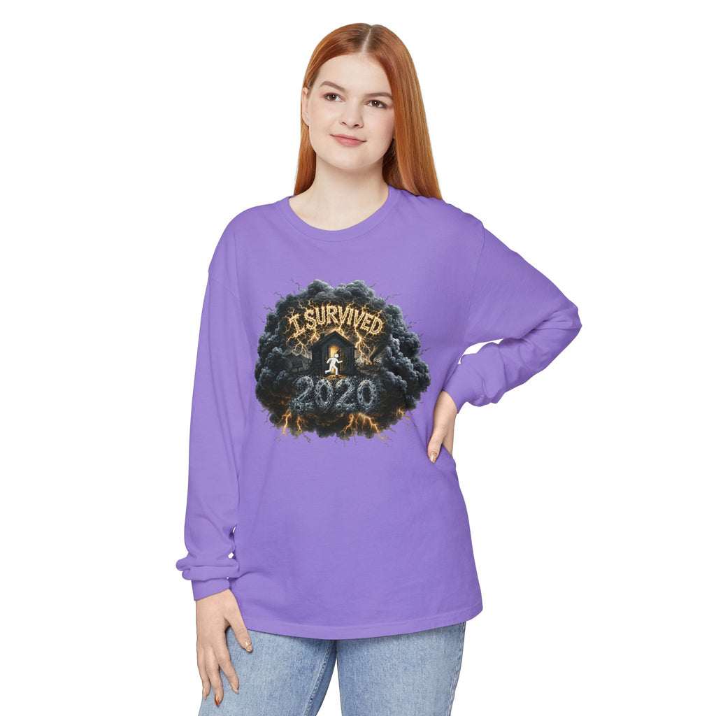 I Survived 2020 — Director's Cut Original Design Teaser Tee | Season 1 Premiere Drop Unisex Garment-Dyed Long Sleeve T-Shirt
