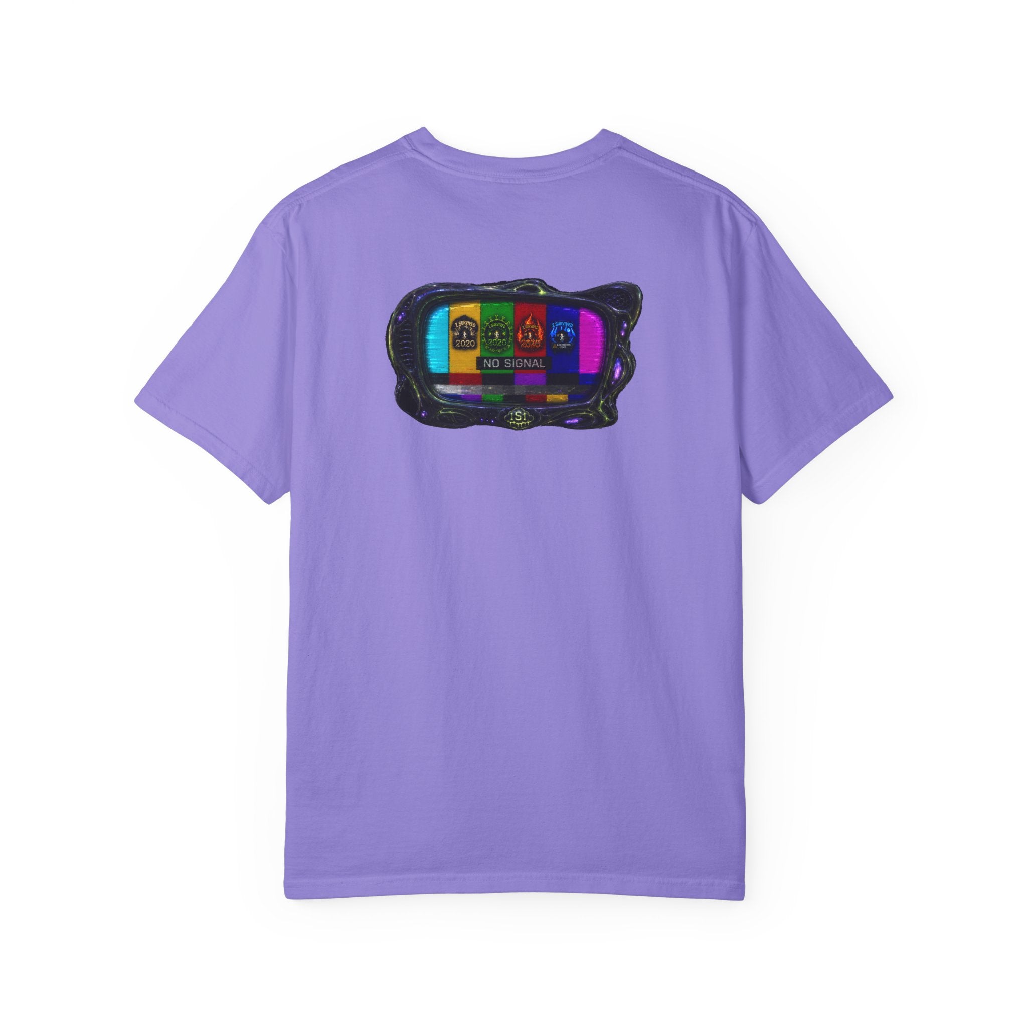 I Survived 2020 — "No Signal" Test Pattern Tee Alien Broadcast Finale Summer Premiere Unisex Garment-Dyed T-shirt