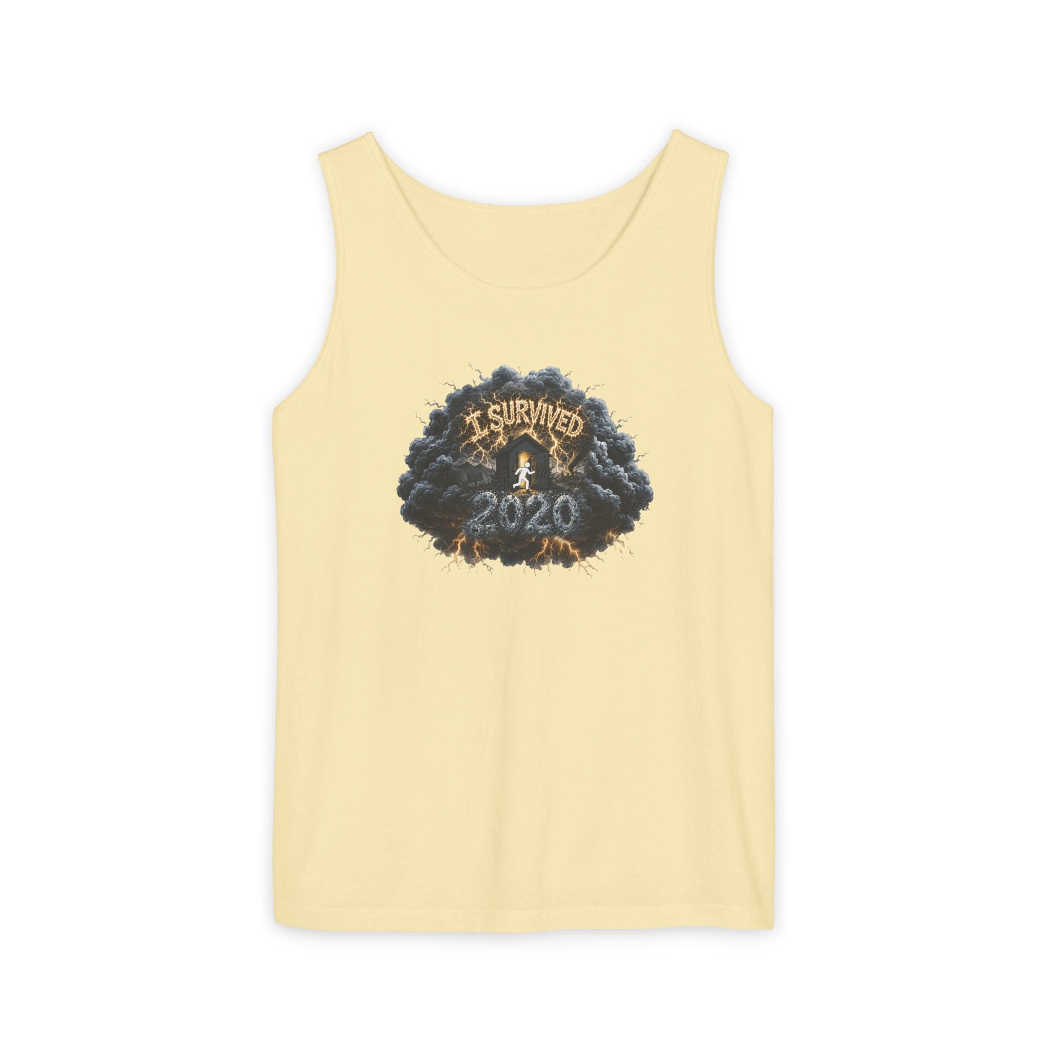 I Survived 2020 — Original PILOT Design: Director's Cut Unisex Garment-Dyed Tank Top
