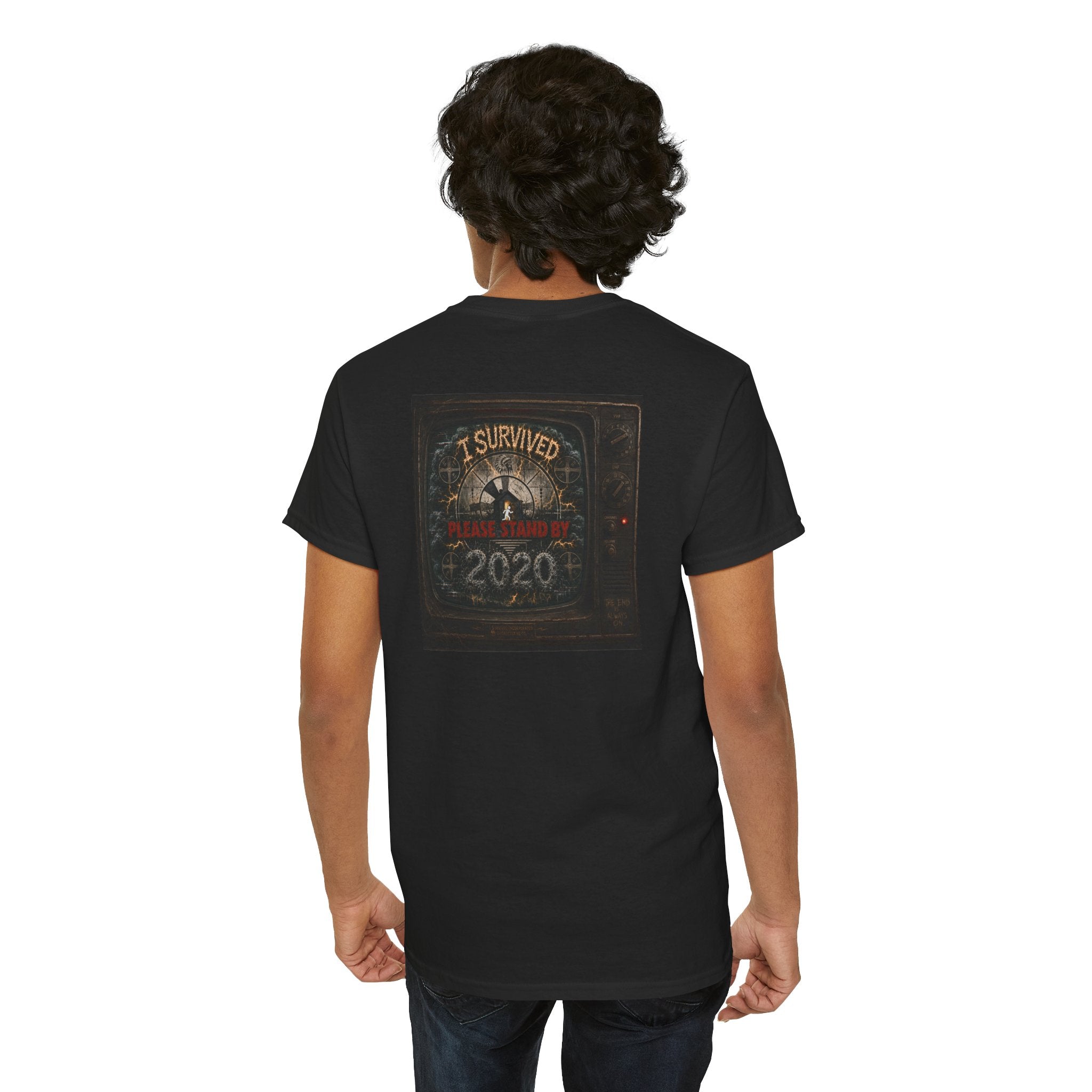 I Survived 2020 — "Please Stand By" Test Pattern Tee Summer Premier Unisex Heavy Cotton Tee