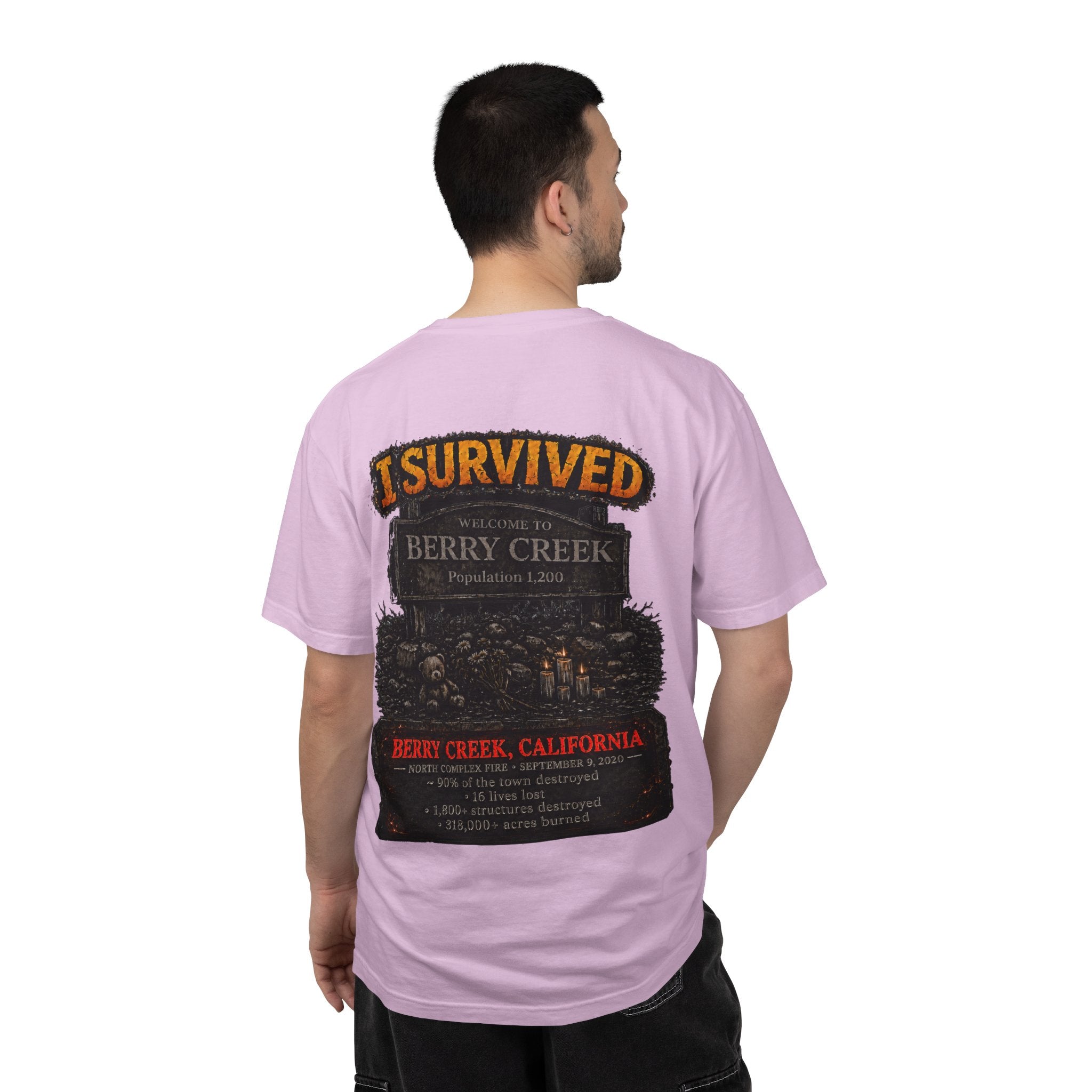 I Survived 2020 — WILDFIRES S2:E1: "Berry Creek" Memorial Unisex Garment-Dyed T-shirt