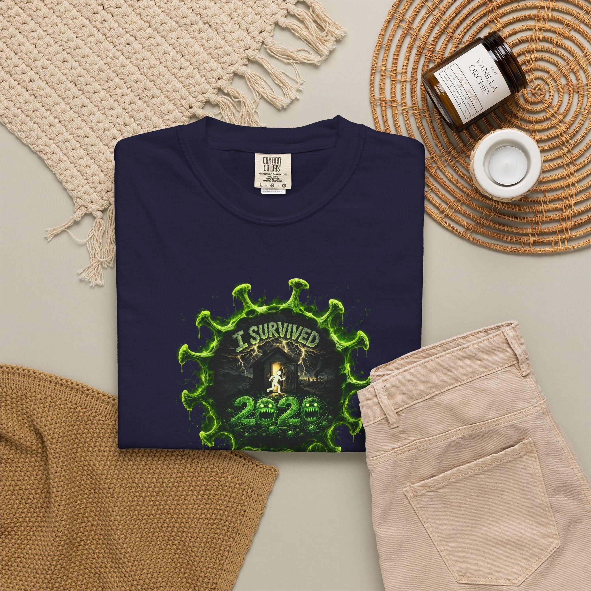 I Survived 2020 —  PANDEMIC S1:E1: Director's Cut "COVID-19: The Coronavirus" Unisex Garment-Dyed T-shirt