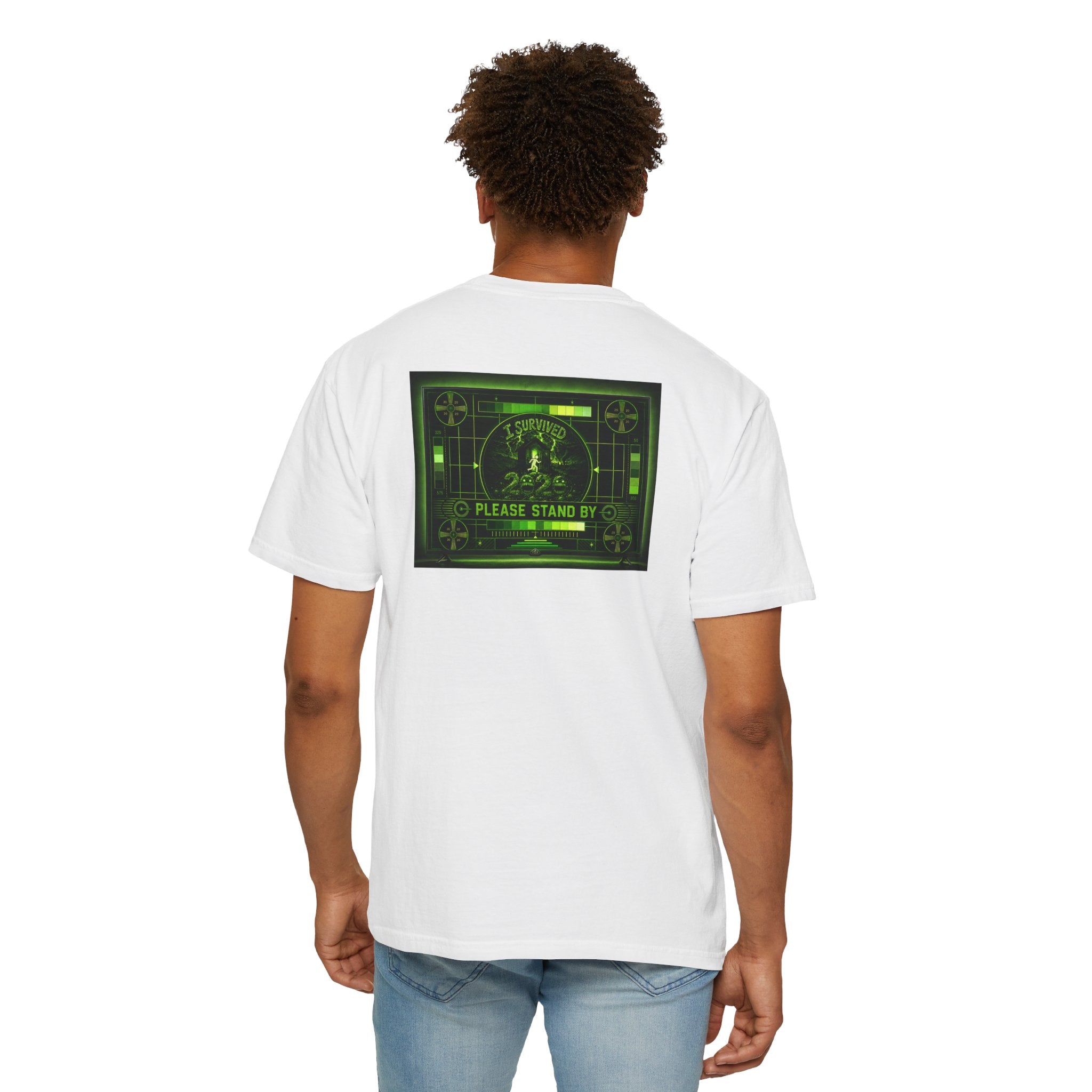I Survived 2020 — "Please Stand By" Test Pattern Toxic Signal Tee Summer Premiere Unisex Garment-Dyed T-shirt