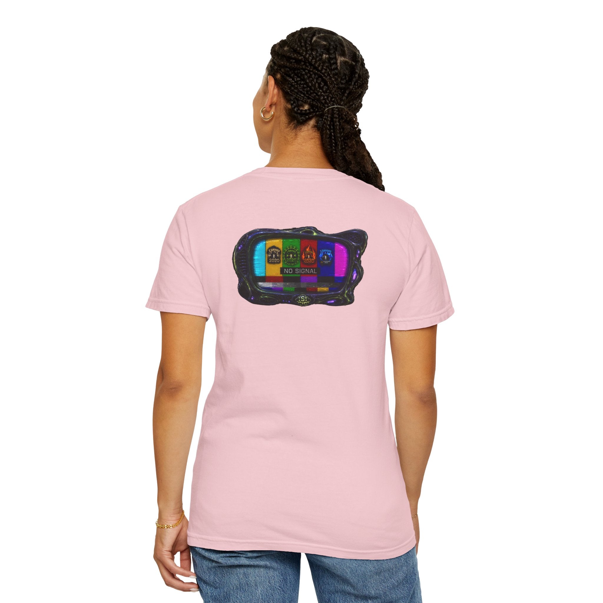 I Survived 2020 — "No Signal" Test Pattern Tee Alien Broadcast Finale Summer Premiere Unisex Garment-Dyed T-shirt