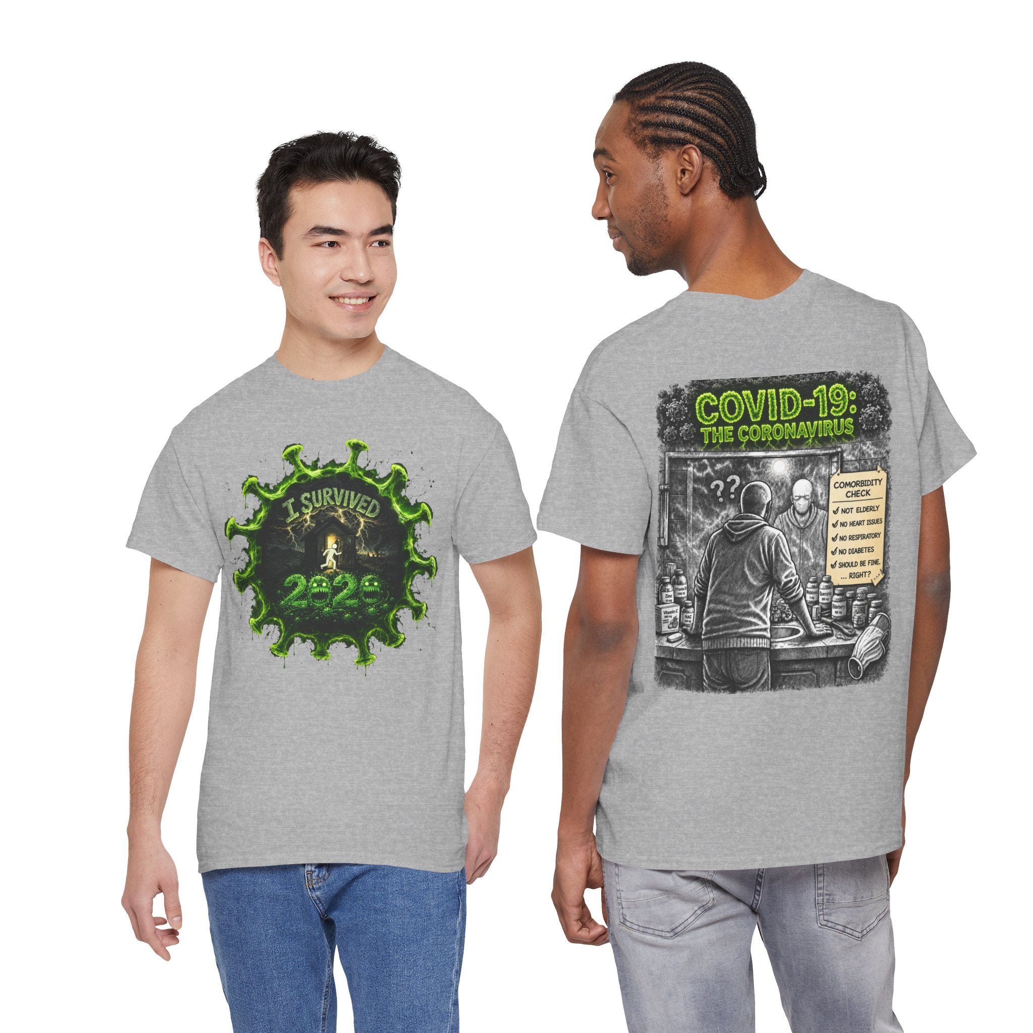 I Survived 2020 — Director's Cut S1:E1 "COVID-19: The Coronavirus" | Pandemic Edition Unisex Heavy Cotton Tee