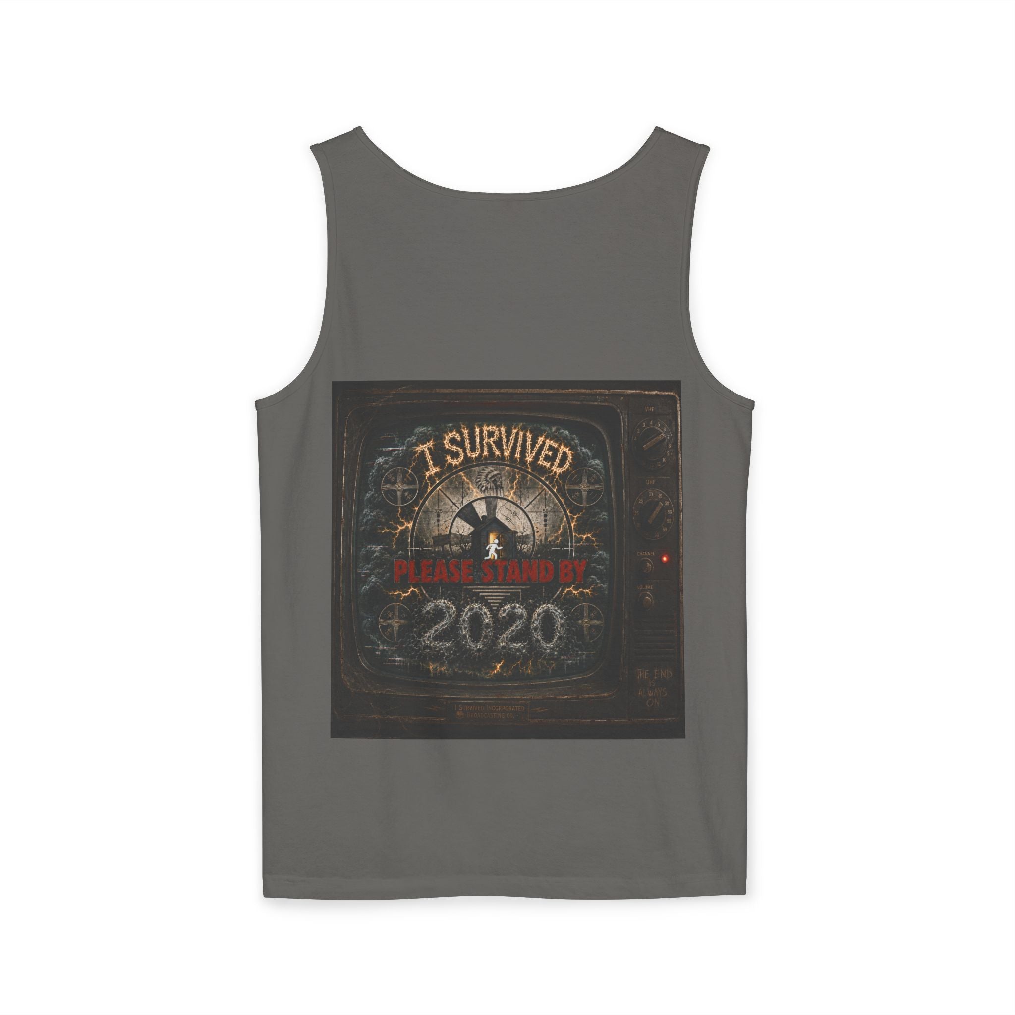 I Survived 2020 — "Please Stand By" Test Pattern Tee Summer Premier  Unisex Garment-Dyed Tank Top