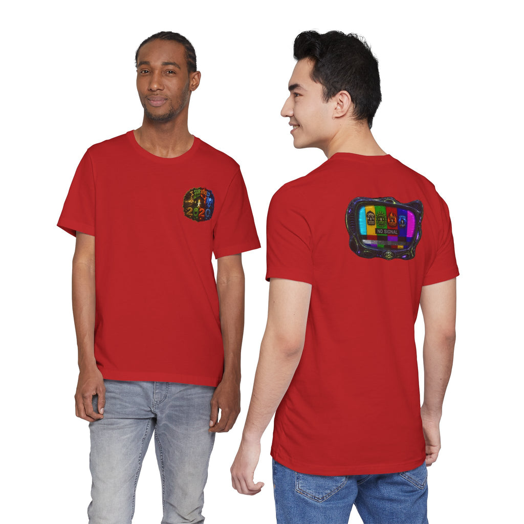I Survived 2020 — "No Signal" Test Pattern Tee Alien Broadcast Finale Summer Premiere Unisex Jersey Short Sleeve Tee