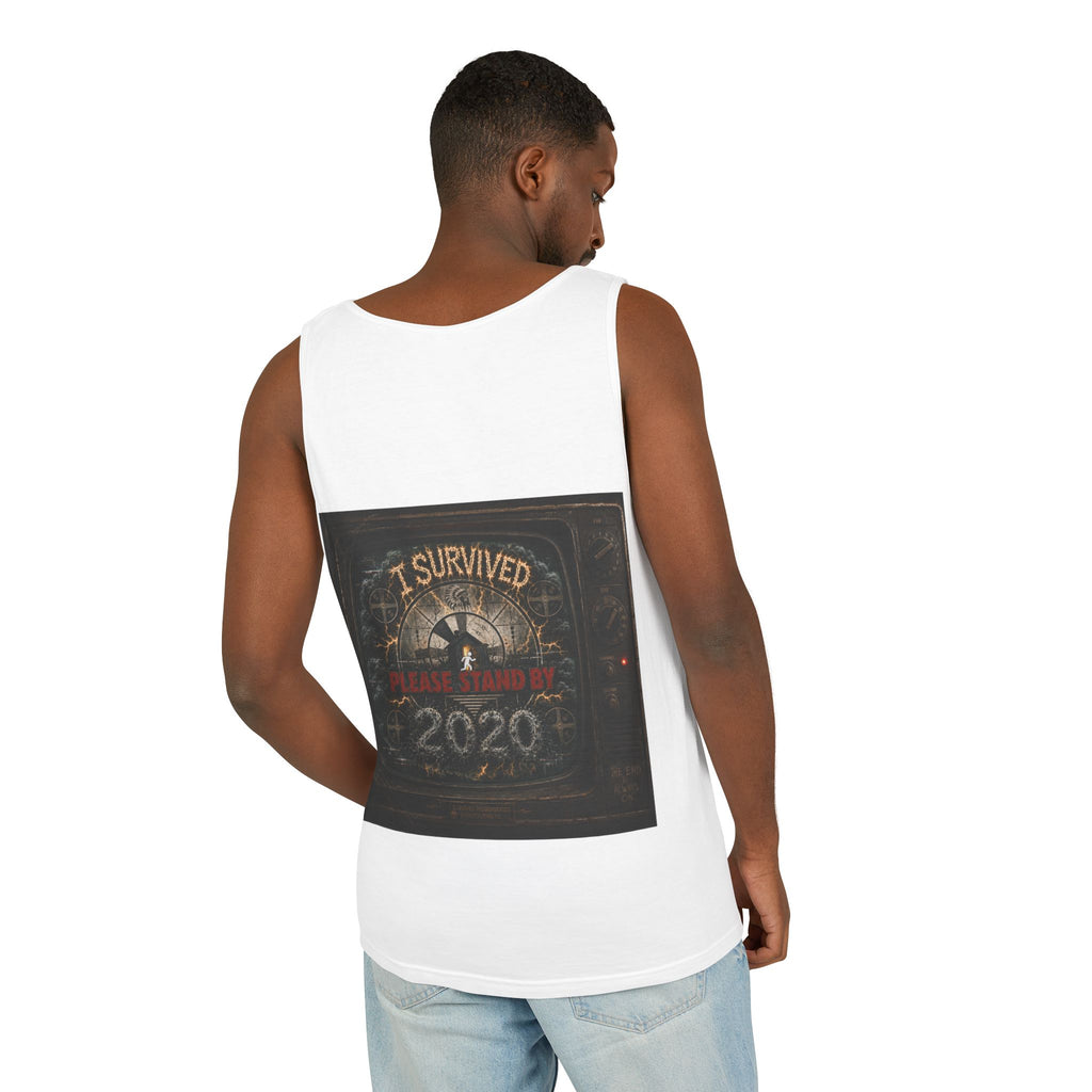 I Survived 2020 — "Please Stand By" Test Pattern Tee Summer Premier  Unisex Garment-Dyed Tank Top