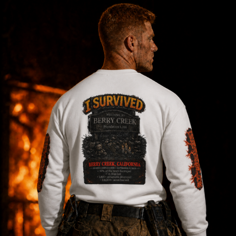 I Survived 2020 — WILDFIRES S2:E1: Director's Cut "Berry Creek" Memorial Unisex Heavy Blend™ Crewneck Sweatshirt