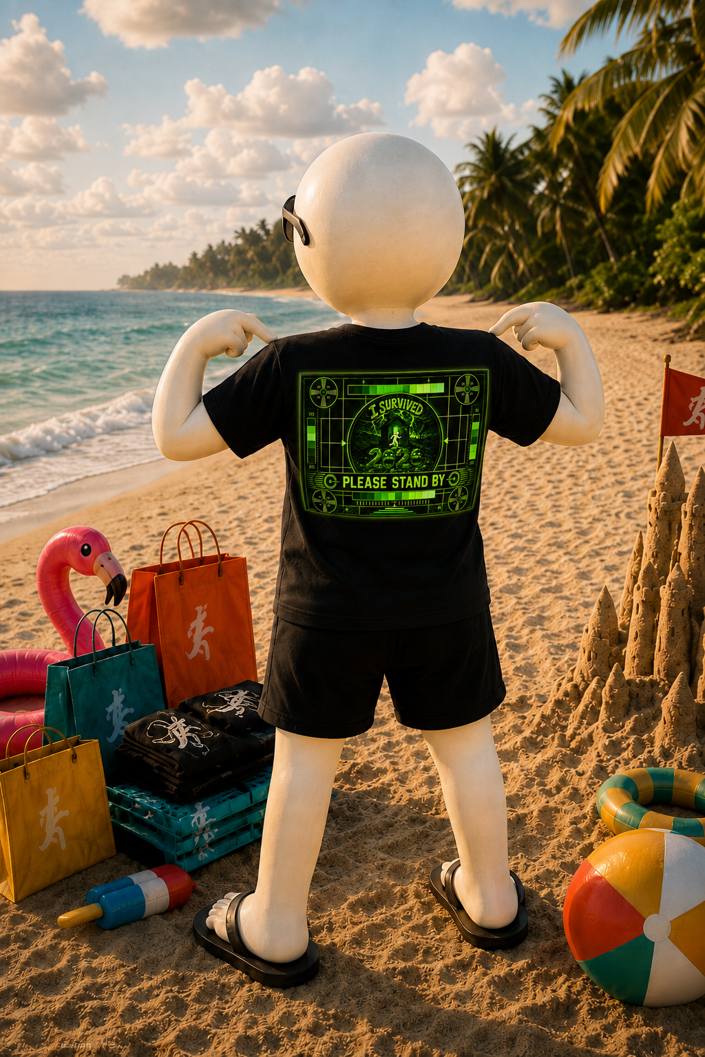 I Survived 2020 — "Please Stand By" Test Pattern Toxic Signal Tee Summer Premiere Unisex Heavy Cotton Tee