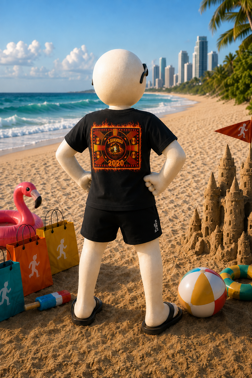 I Survived 2020 — "Please Stand By" Test Pattern Tee Wildfire Signal Edition Summer Premiere Unisex Heavy Cotton Tee