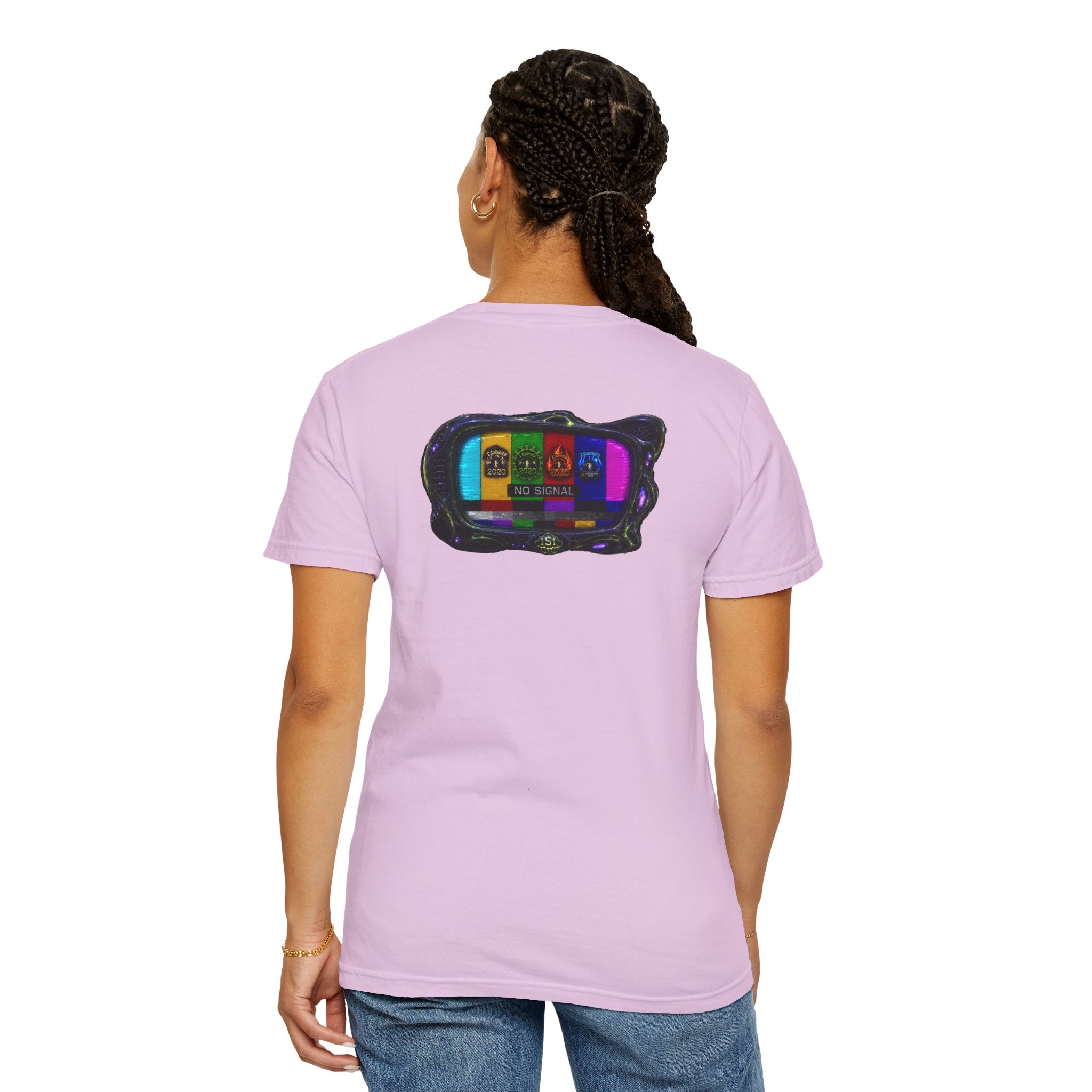I Survived 2020 — "No Signal" Test Pattern Tee Alien Broadcast Finale Summer Premiere Unisex Garment-Dyed T-shirt