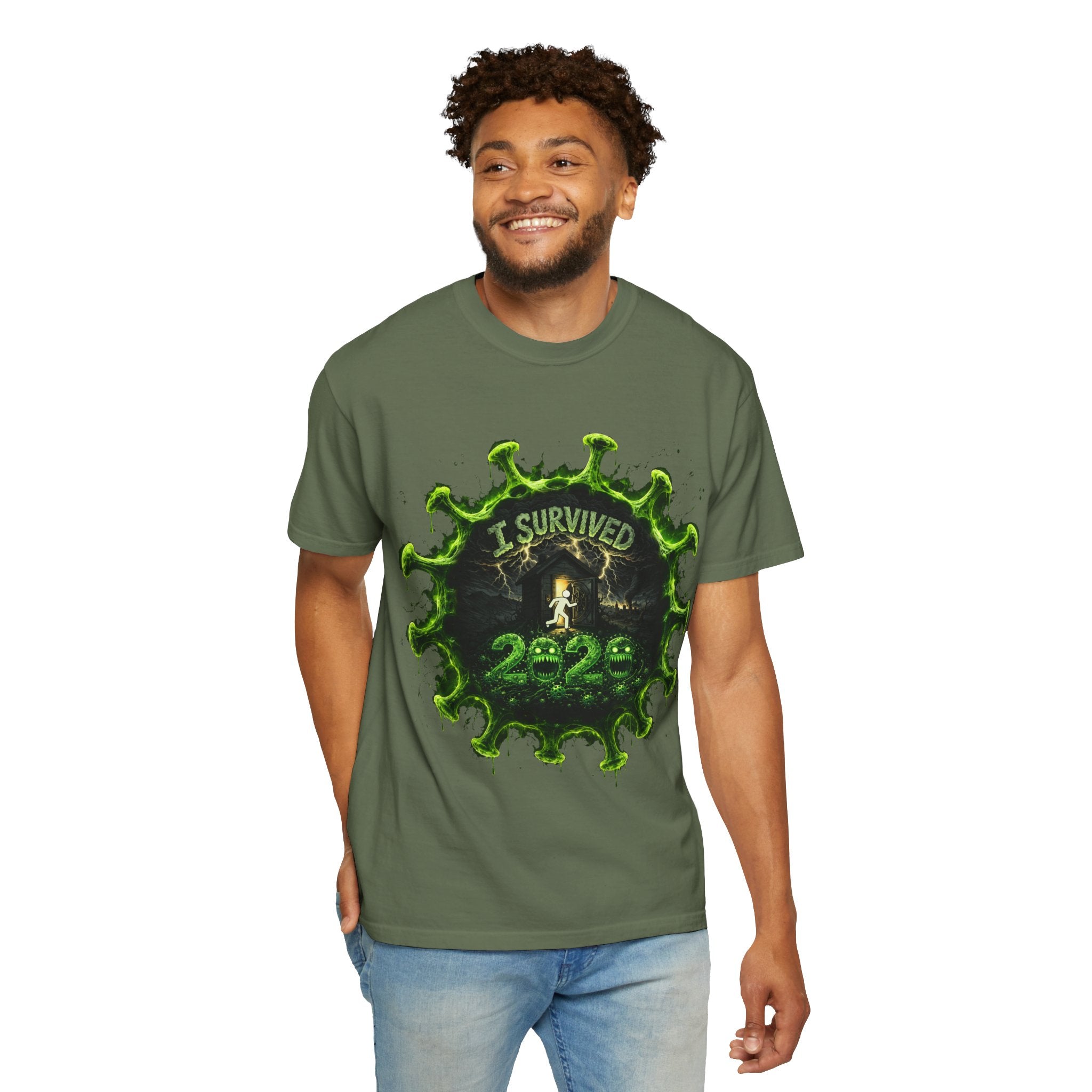 I Survived 2020 — Director's Cut S1:E4 "Mask Madness Mayhem Moment" | Pandemic Edition Unisex Garment-Dyed T-shirt
