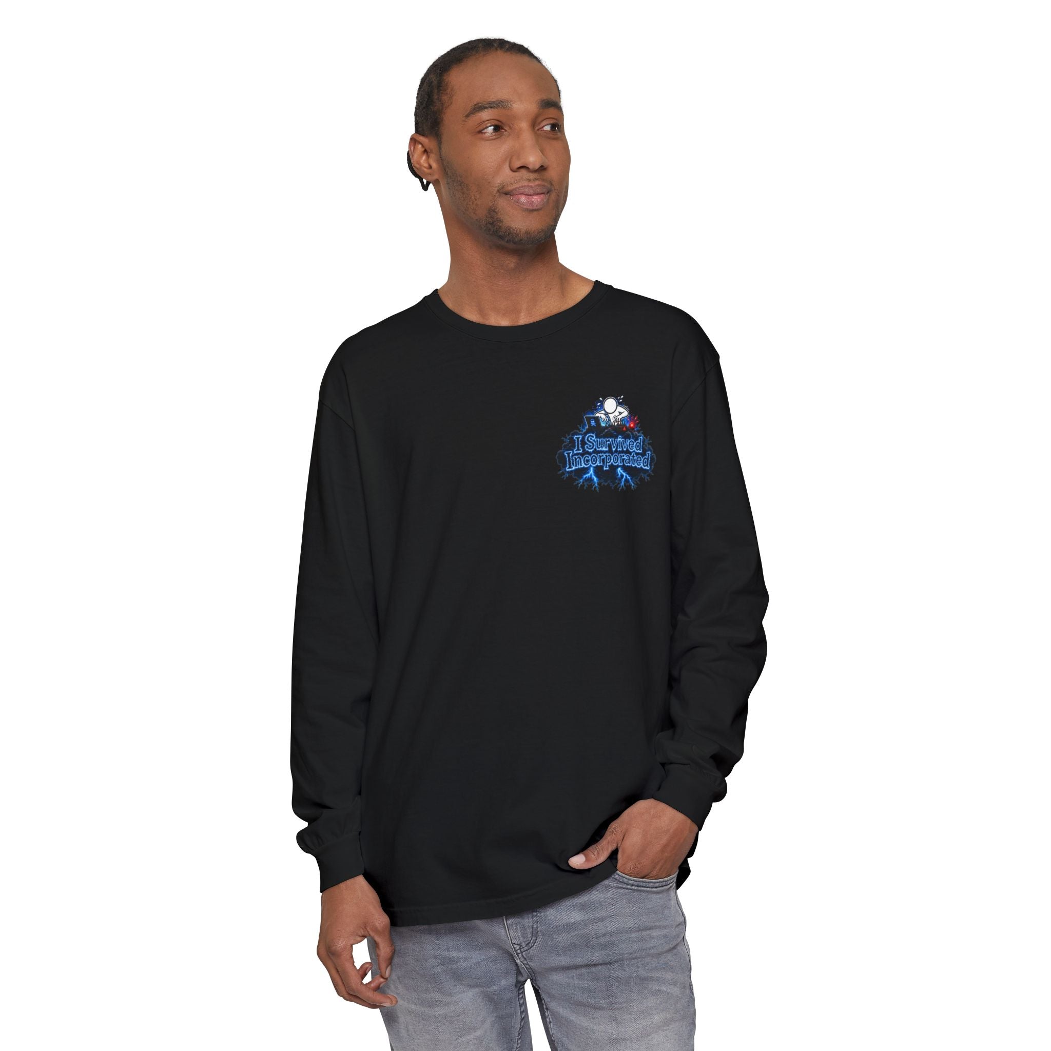 I Survived 2020 — "Please Stand By" Test Pattern Tee Lockdown Edition Summer Exclusive Unisex Garment-Dyed Long Sleeve T-Shirt