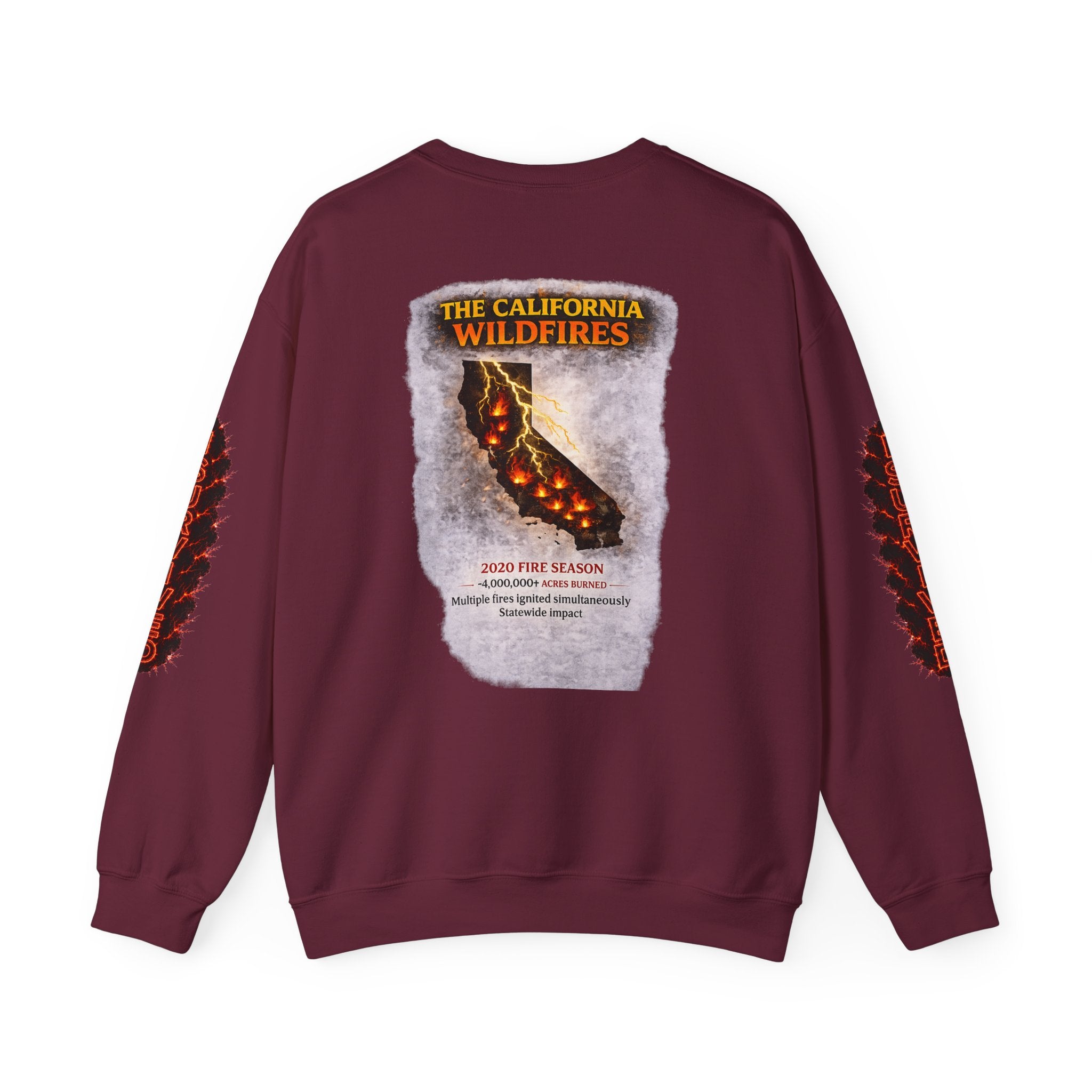 I Survived 2020 — Director's Cut S2:E3 "The California Wildfires" | Wildfire Edition Memorial Unisex Heavy Blend™ Crewneck Sweatshirt
