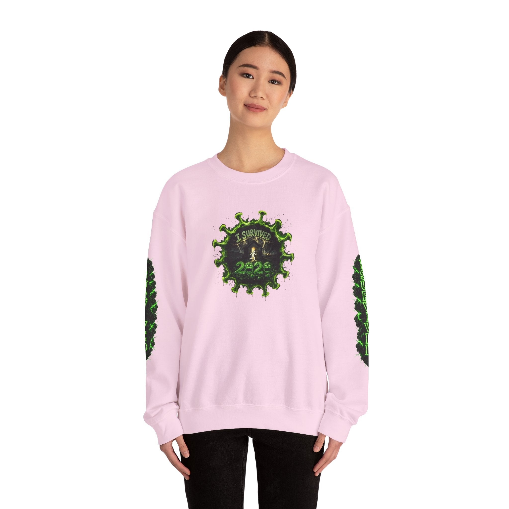 I Survived 2020 — PANDEMIC S1:E3: Director's Cut "The Jab!" Unisex Heavy Blend™ Crewneck Sweatshirt