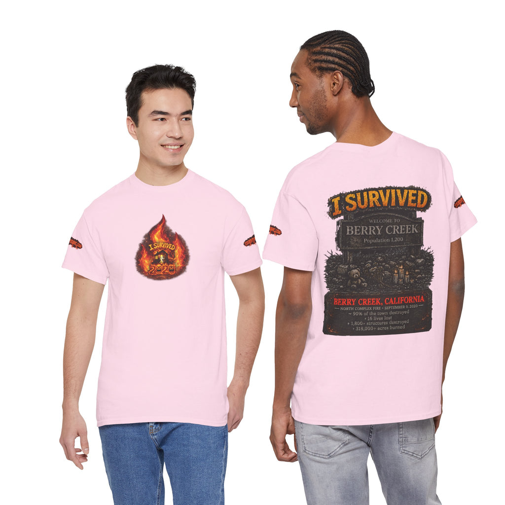 I Survived 2020 — WILDFIRES S2:E1: Director's Cut Special Edition "Berry Creek" Memorial Unisex Heavy Cotton Tee
