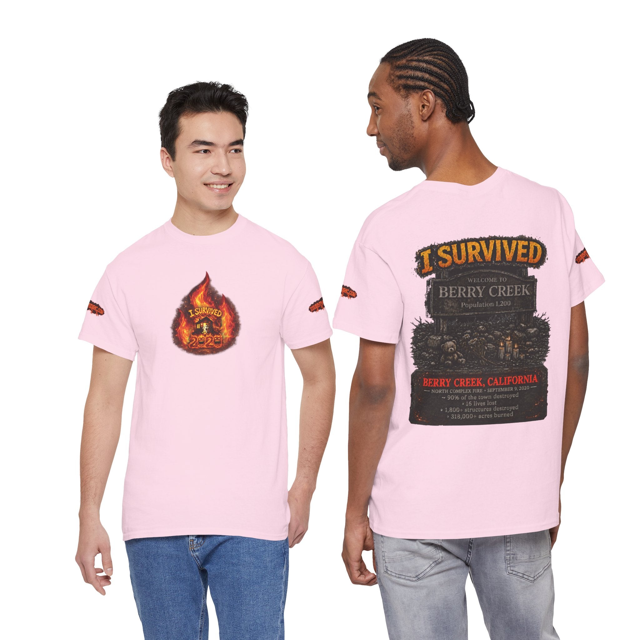 I Survived 2020 — WILDFIRES S2:E1: Director's Cut Special Edition "Berry Creek" Memorial Unisex Heavy Cotton Tee