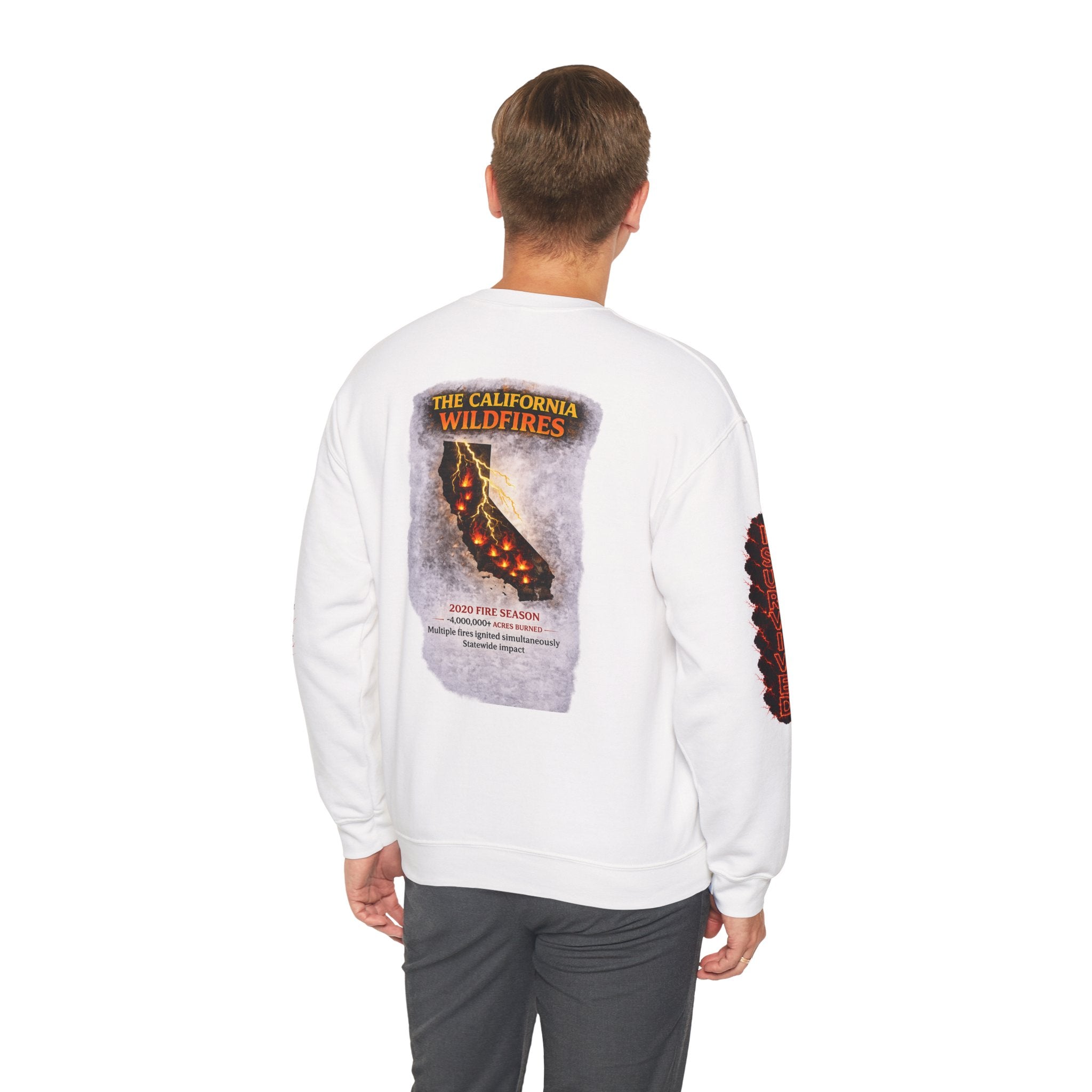 I Survived 2020 — Director's Cut S2:E3 "The California Wildfires" | Wildfire Edition Memorial Unisex Heavy Blend™ Crewneck Sweatshirt