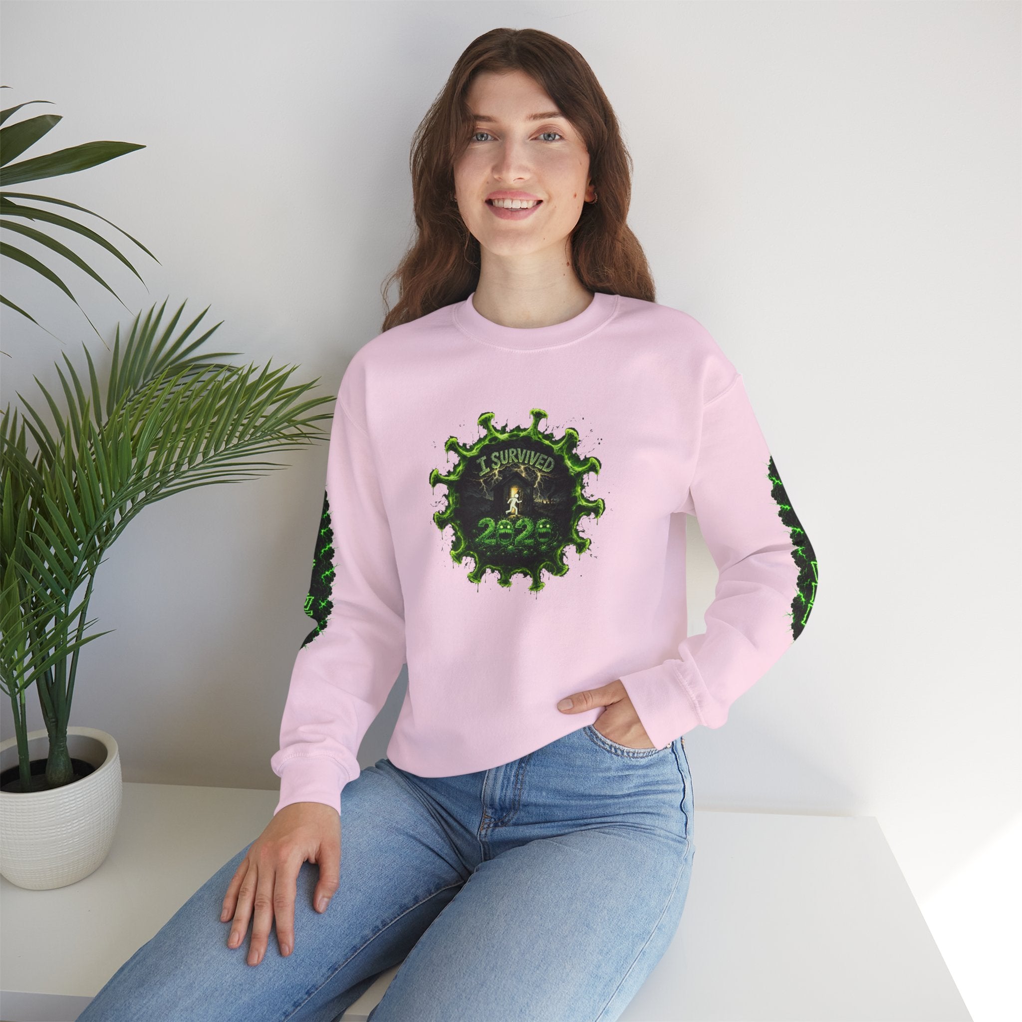 I Survived 2020 — PANDEMIC S1:E3: Director's Cut "The Jab!" Unisex Heavy Blend™ Crewneck Sweatshirt