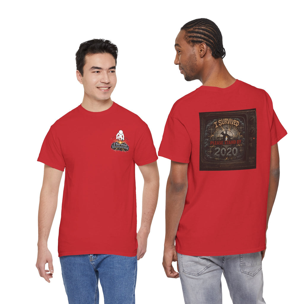 I Survived 2020 — "Please Stand By" Test Pattern Tee Summer Premier Unisex Heavy Cotton Tee