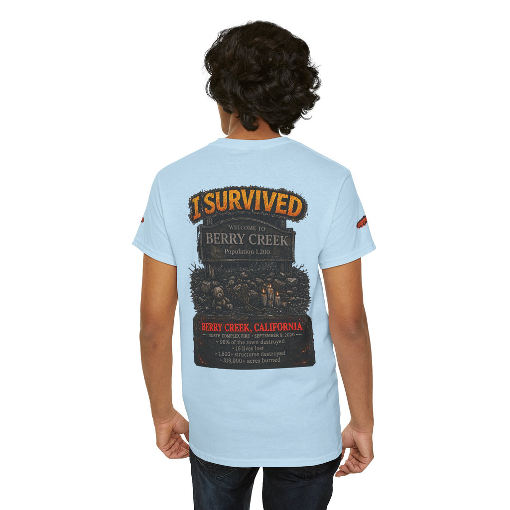 I Survived 2020 — Director's Cut S2:E1 "Berry Creek" | Wildfire Edition Memorial Unisex Heavy Cotton Tee (SPECIAL EDITION)