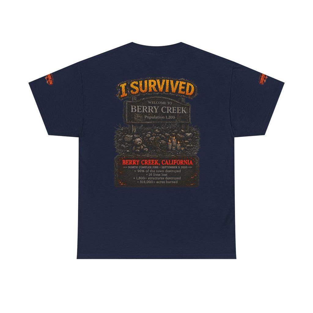 I Survived 2020 — Director's Cut S2:E1 "Berry Creek" | Wildfire Edition Memorial Unisex Heavy Cotton Tee (SPECIAL EDITION)